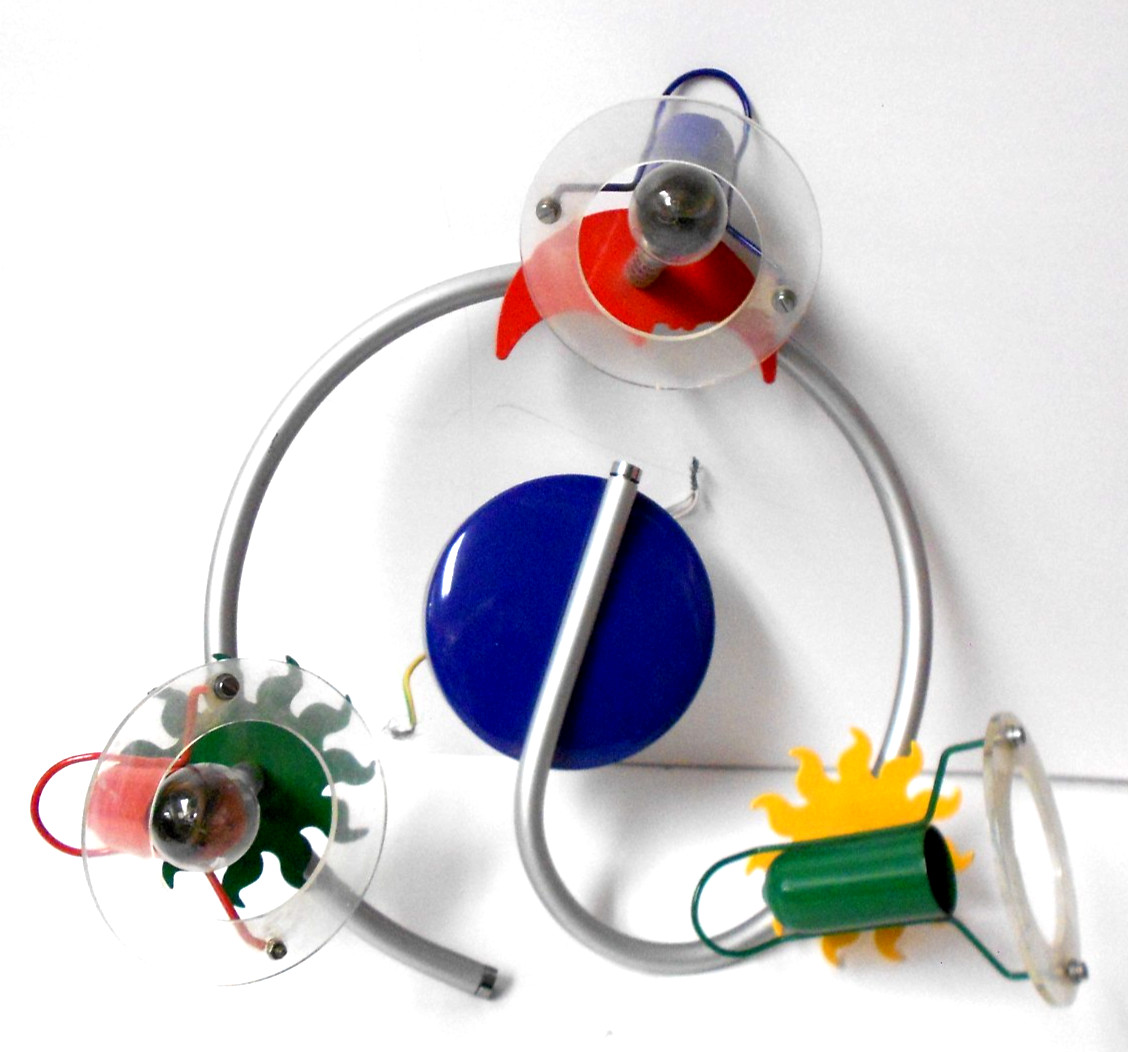 vintage modern authentic very rare, whimsical spiral celling light, sun ,moon