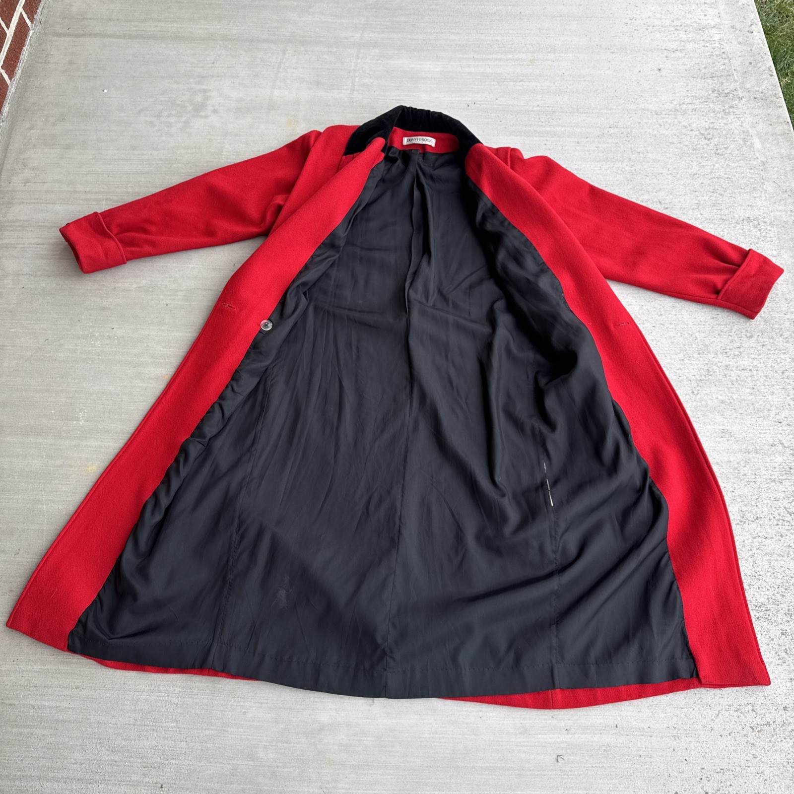 Vintage Donnybrook Coat Womens M/L Red Wool Made In USA Estate Find