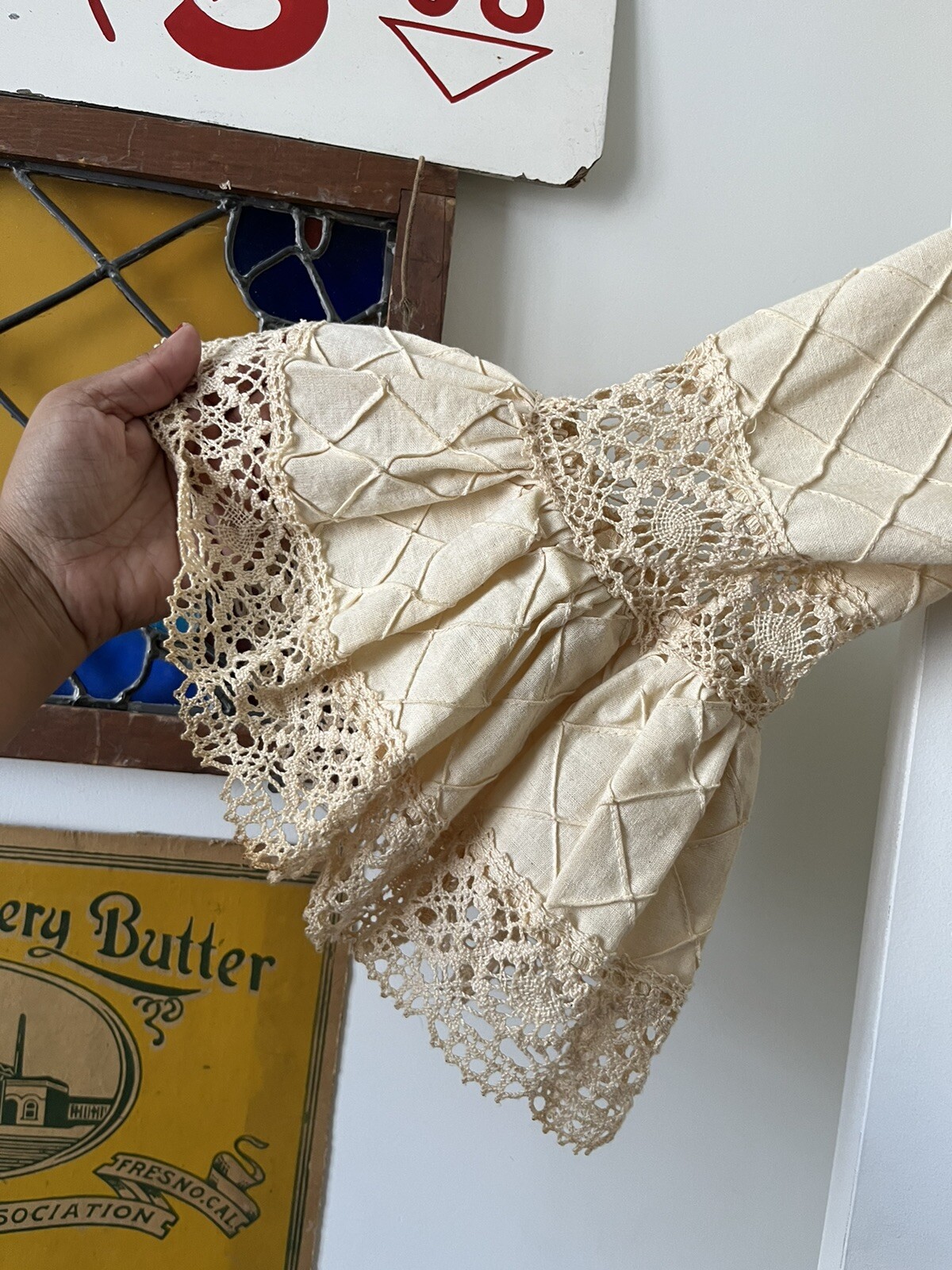 Vintage Maxi Dress With crochet trumpet sleeves