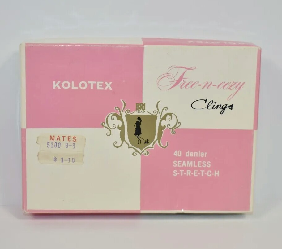 Vtg Kolotex Free-n-eezy Clings Coed Fawn Size 9.5 – 10 Nylon Seamless 40 Denier