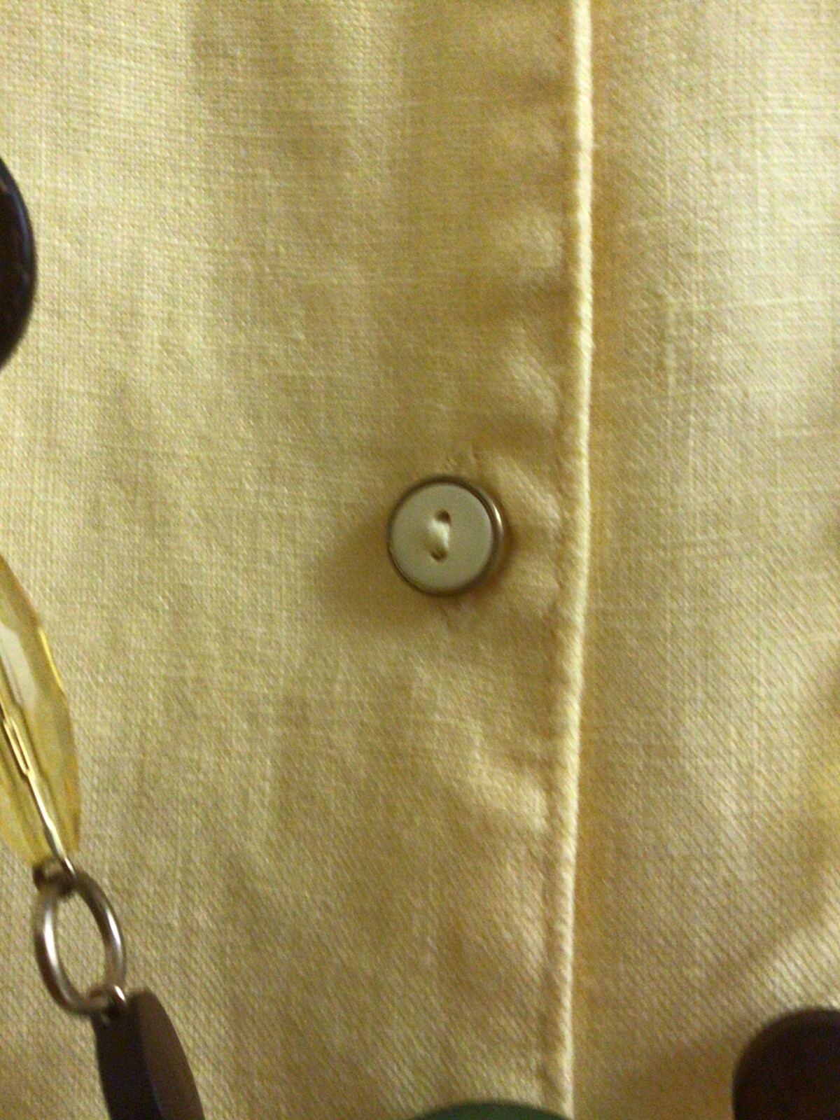 JM Collection Womans Plus 18W Blouse Yellow 3/4 Sleeve Detach Necklace Vintage