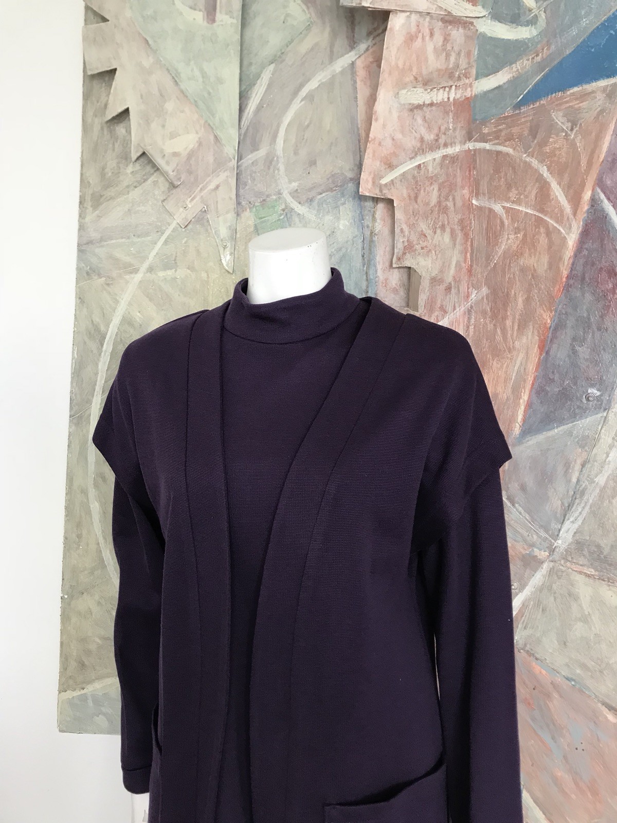 Vintage Wilroy Purple Two Piece Kneelength Dress A6 SZ 14