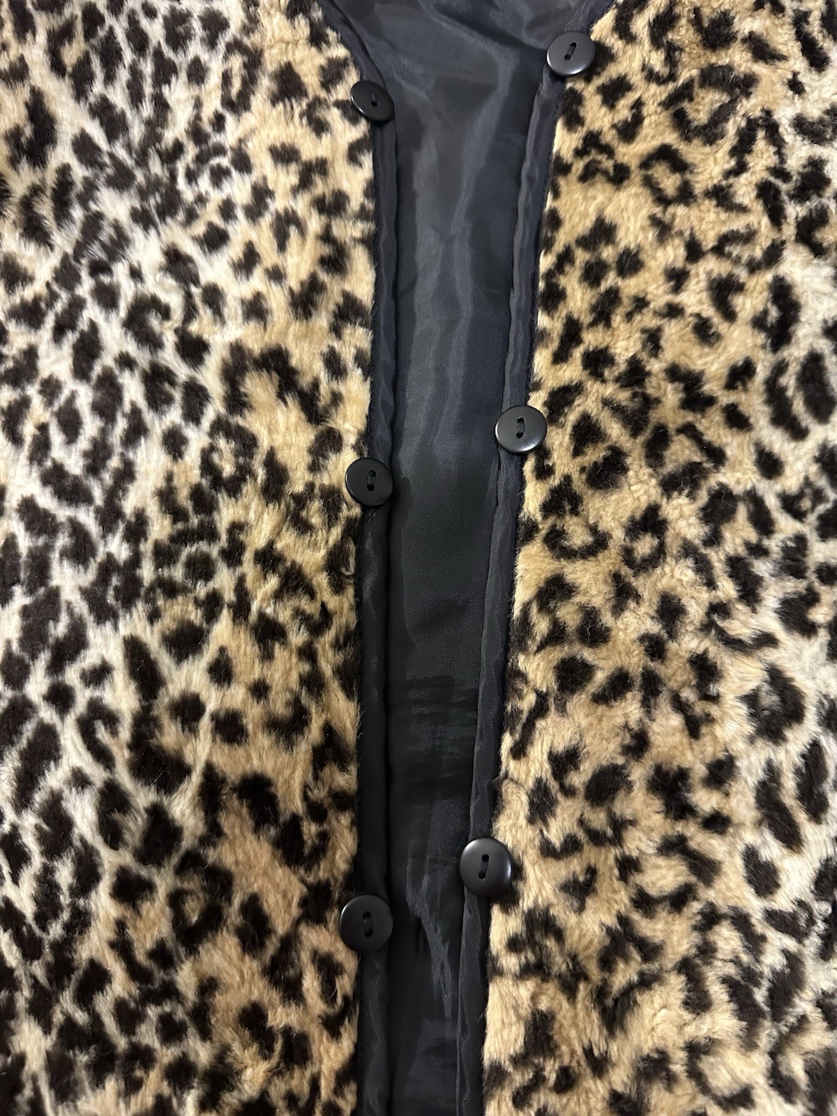 Y2K Leopard Faux Fur Vest Women’s M Animal Print Vintage #mobwife#coquette