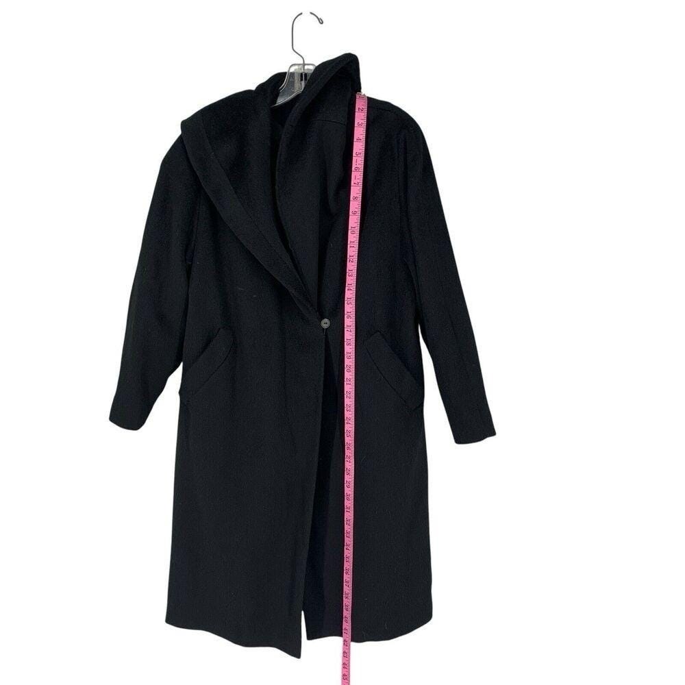 Vintage 40’s Worumbo Woolen Midi Coat Womens XL Wrap Black Back Button Luxury