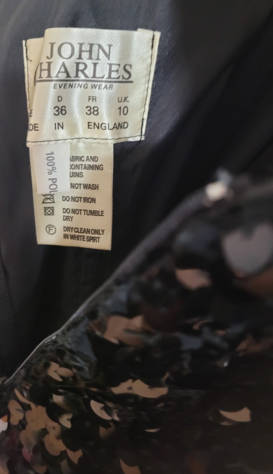 VTG 80s John Charles Strapless Sequin Feather Flapper Dress US 6 Gatsby