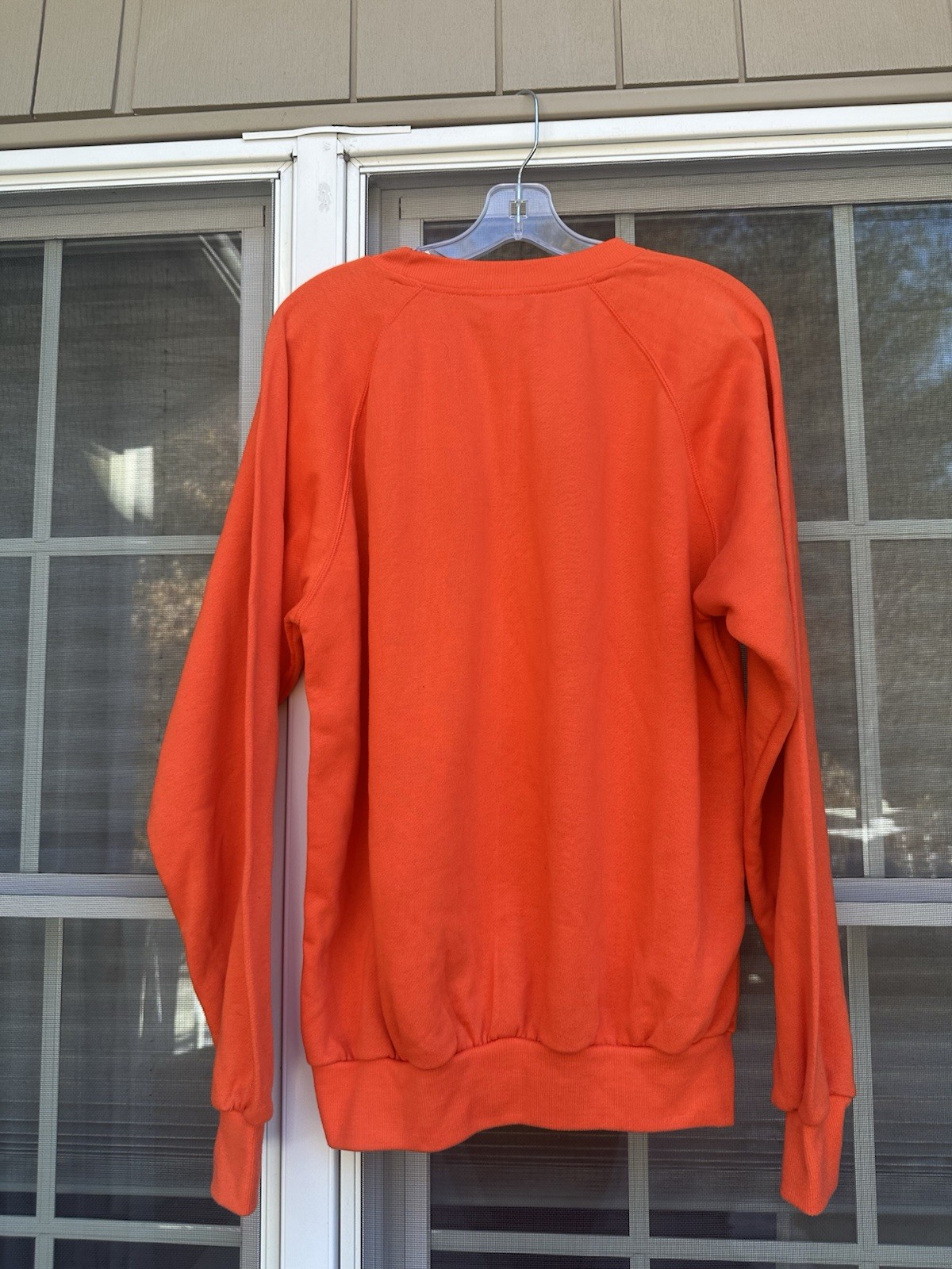VINTAGE Orange Adidas Sweatshirt with Embroidered Logo Size medium