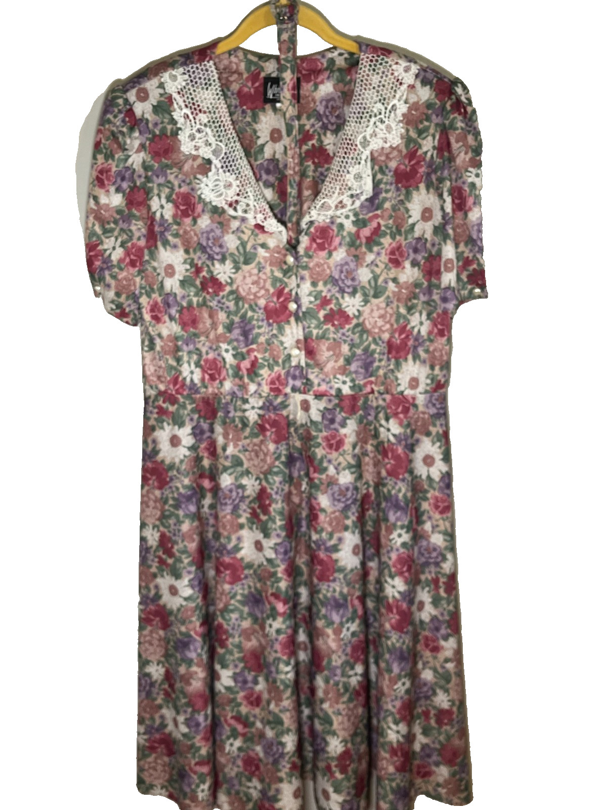 Vintage Floral Dress 16P Retro Cottage Boho Indie Victorian Secretary Mod Geek
