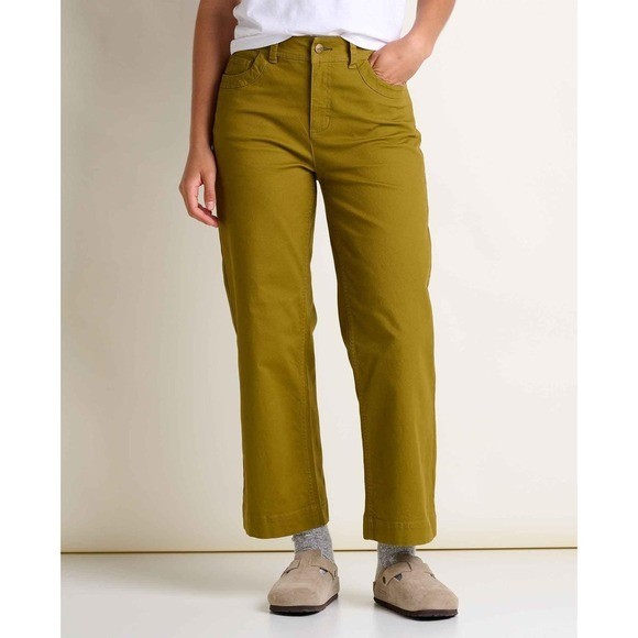 Toad&Co Earthworks Wide Leg Pant Coyote Green Size 10 New With Tags