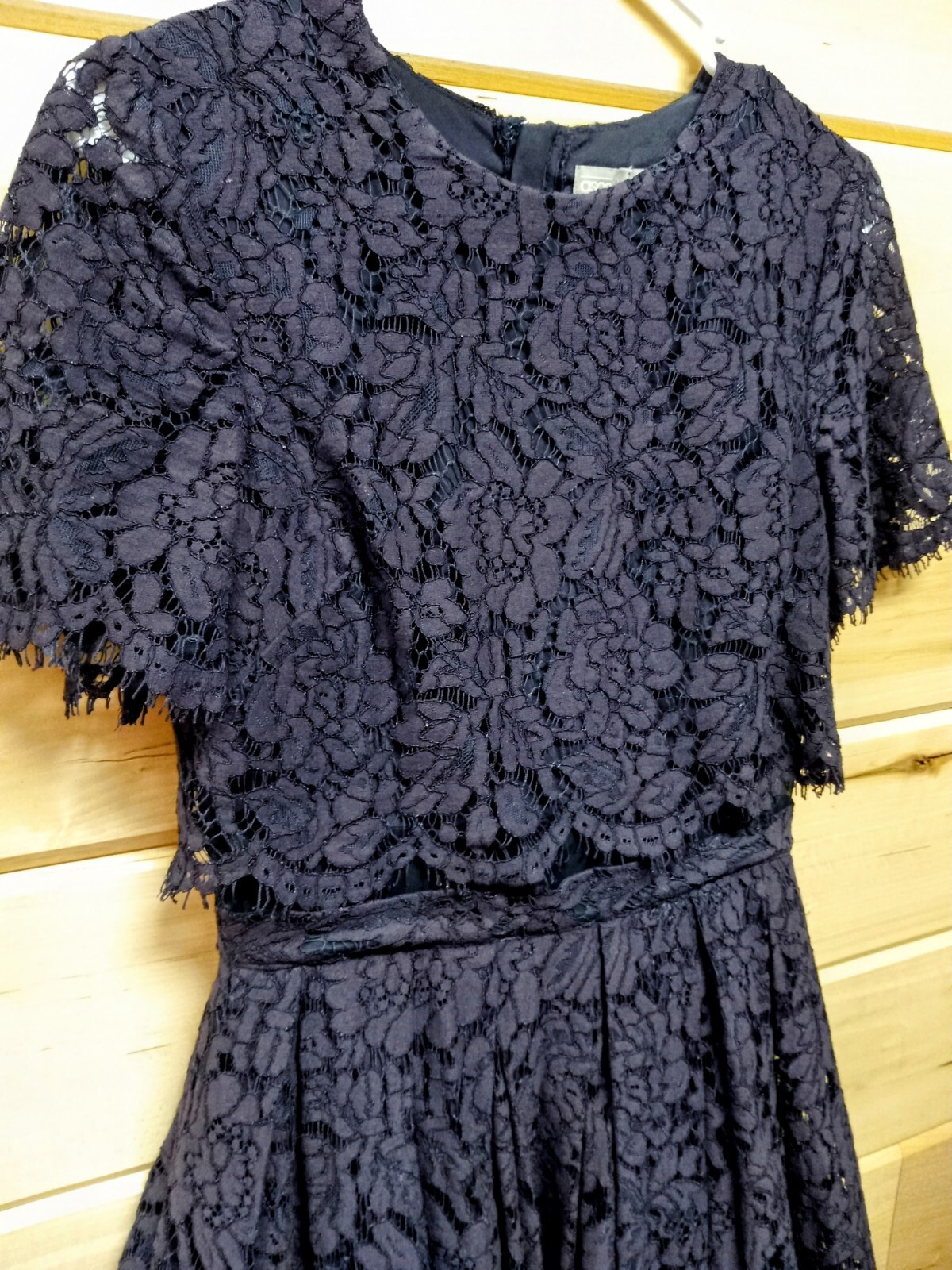 Elegant ASOS Maxi Fit and Flare Lace Party Dress Purple and Blue. Size 4. #A