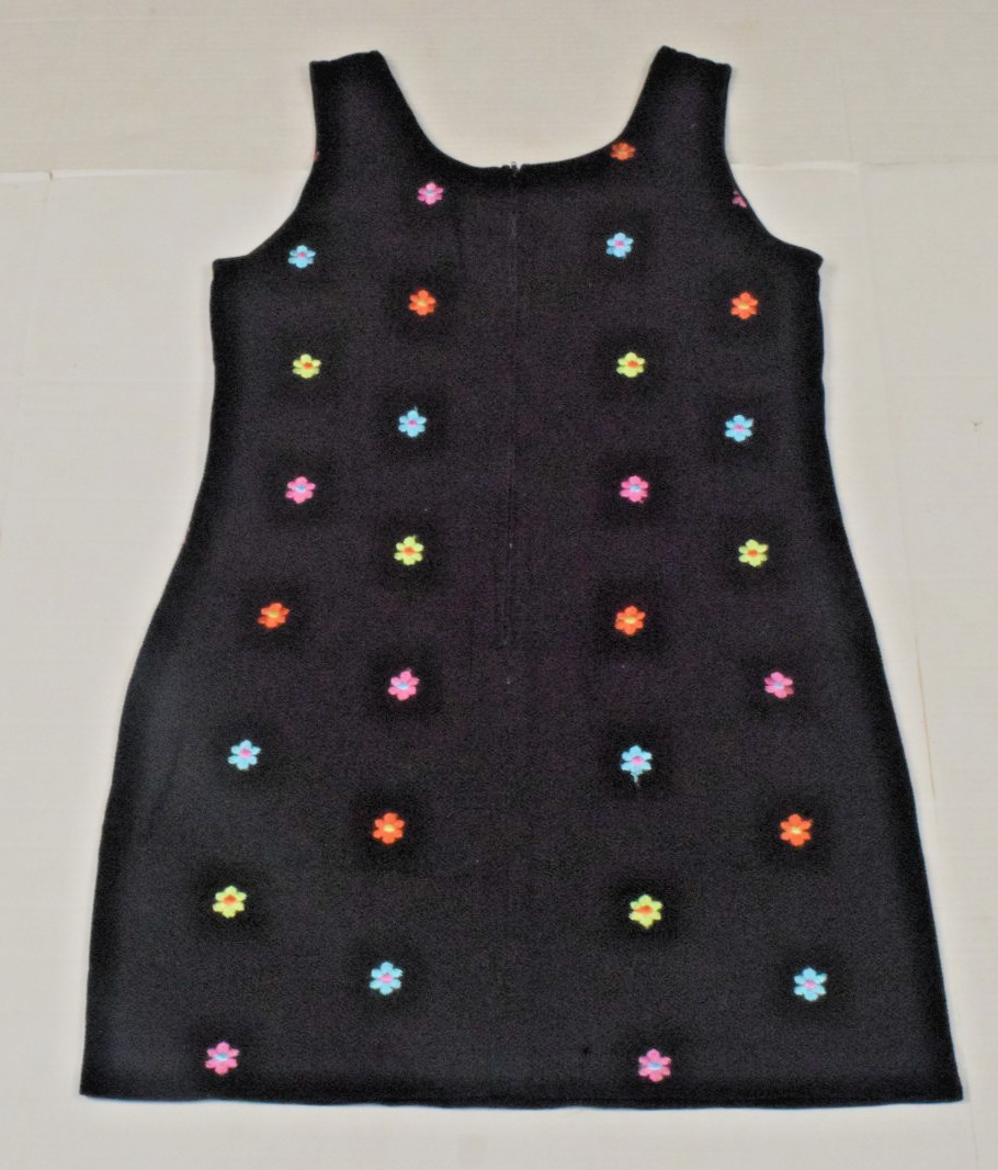 Vintage Dress Size 10 90s Boulevard De Paris Embroidered Daisies Made Qatar