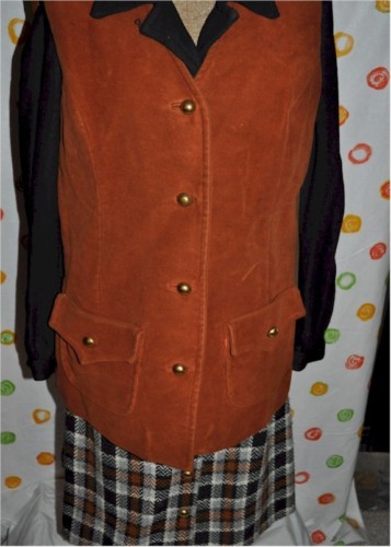 vintage NED GOULD 60’S DRESS w VEST Womens small -med CHIC MOD EUC
