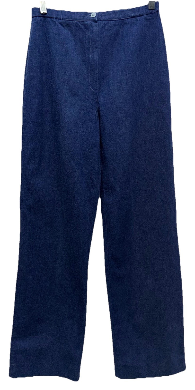 VTG UNA Women Size 10 High Rise Wide Leg Trouser Jeans Dark Wash Blue No Pockets