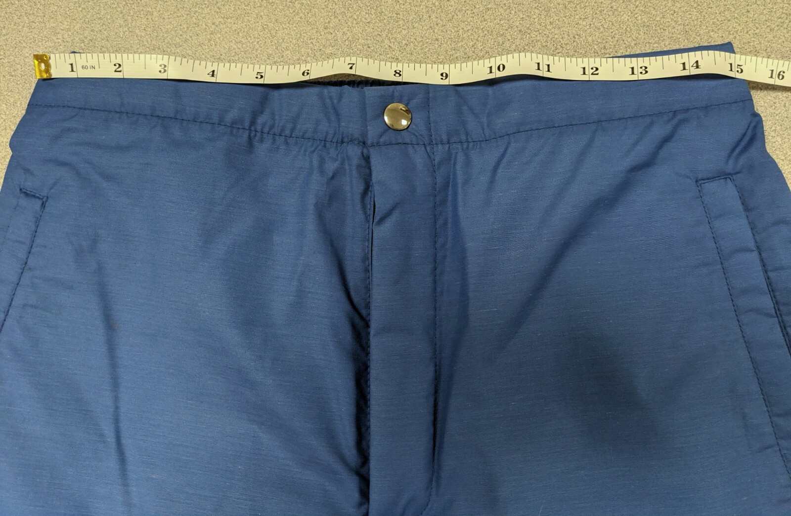 Vintage Sunbuster Cropped Joggers Blue Medium 30 Made In USA Polycotton