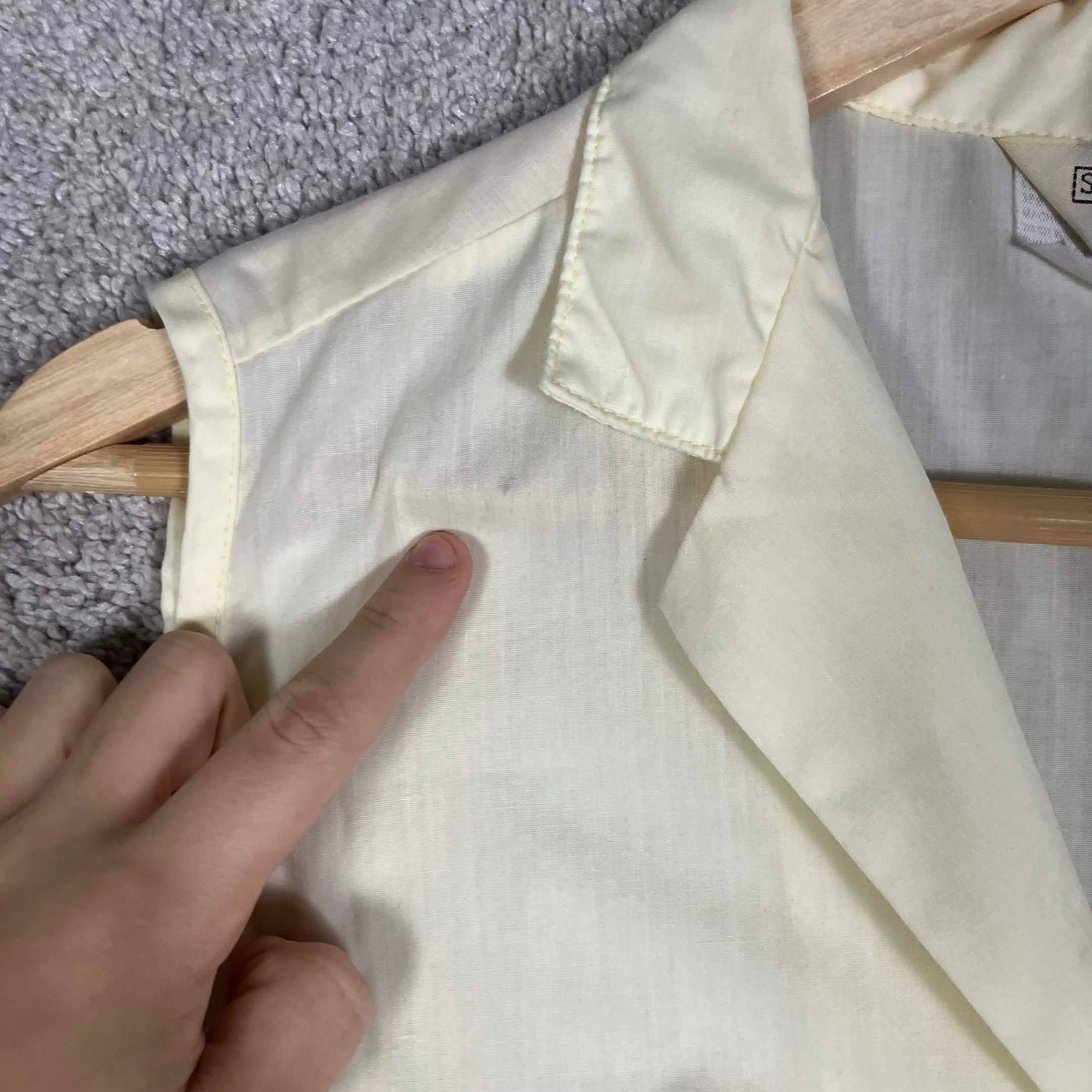 VTG 70s Sears The Fashion Place Womens Sleeveless Button Up Shirt Yellow Pastel