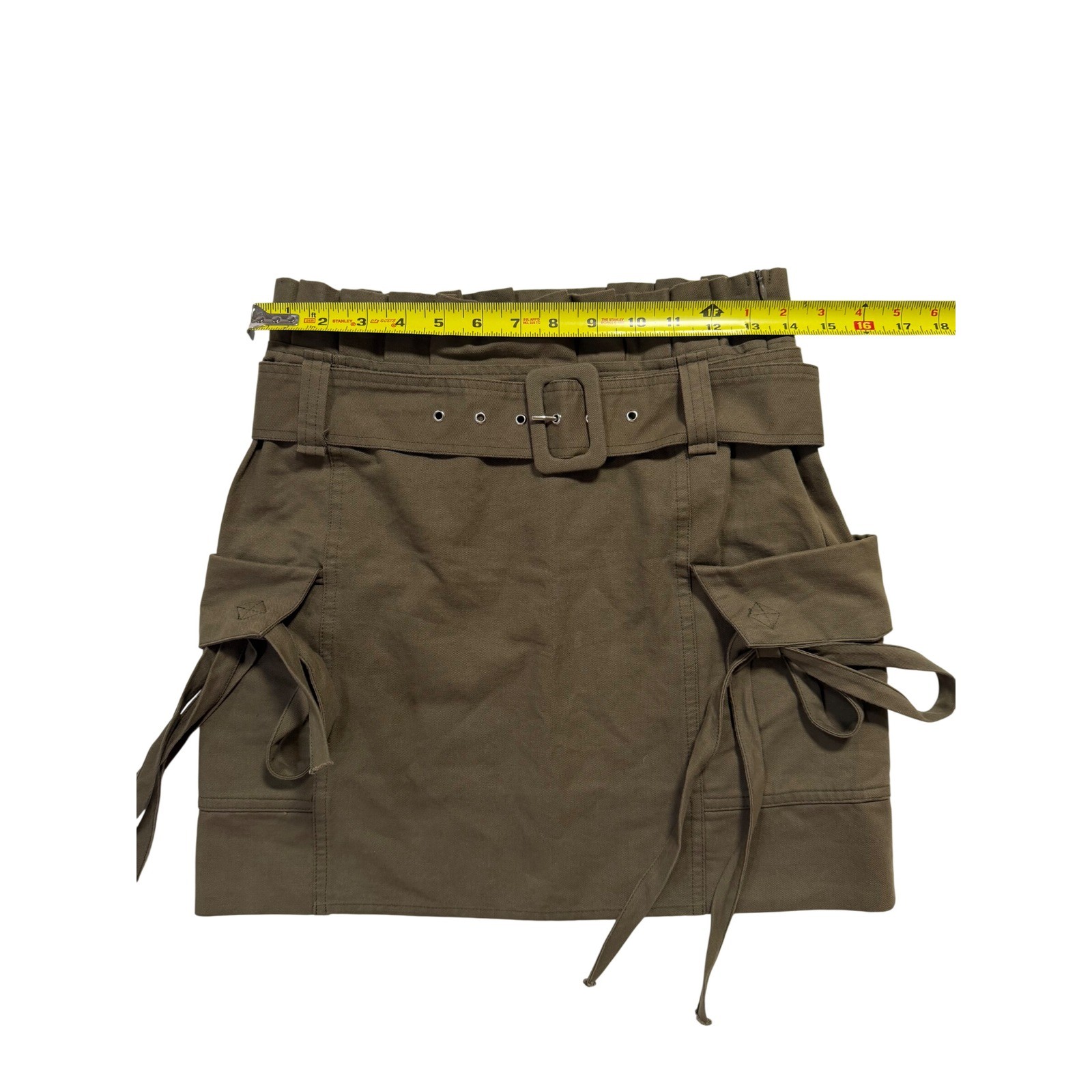 Hashttag Intrend Olive Green Cargo Mini Skirt with Belt