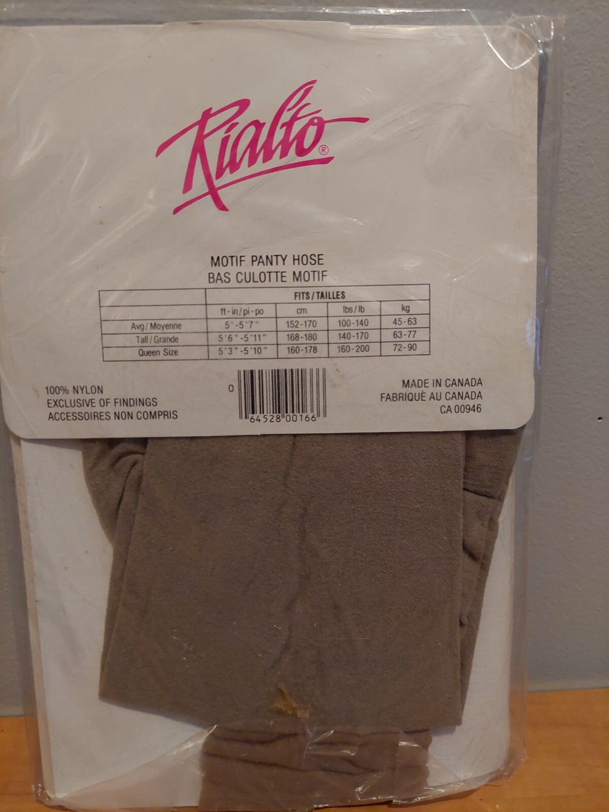 Pantyhose Rialto Motif Desing Color Cappuccino Size Average BMIX20