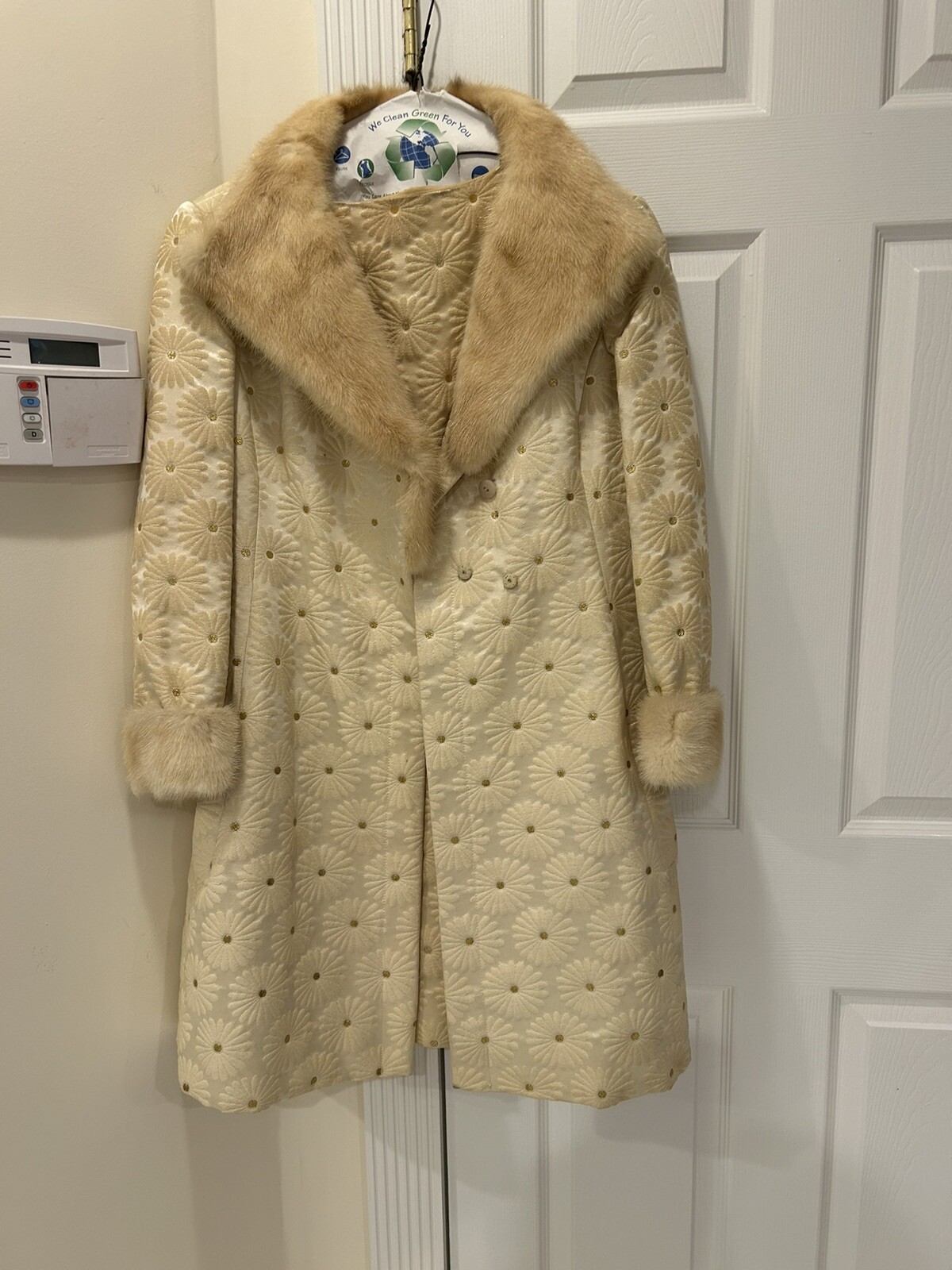 Vintage 1960s coat and dress set With Fur Beautiful Condition No Size Tag