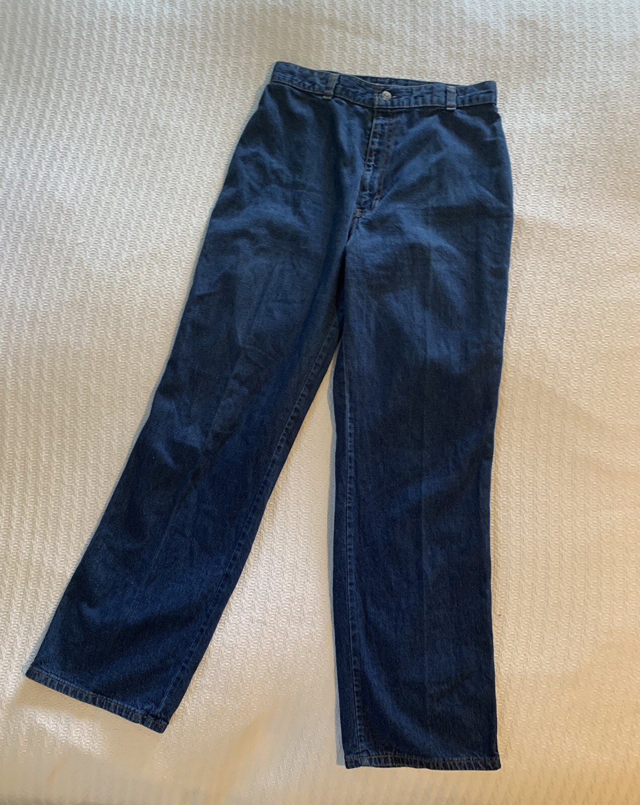 Vintage 70s Levi’s Dark Jeans Classic Straight Cut Orange Tag Embroidered Sz 14