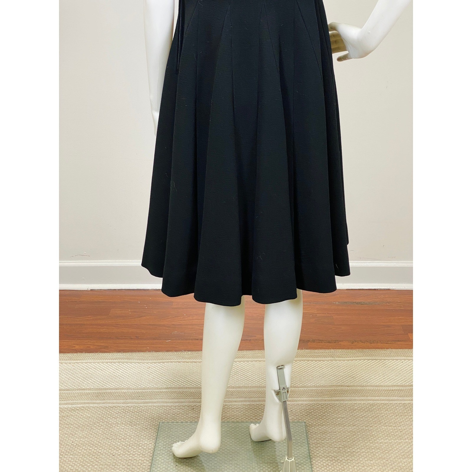 Vintage 1960s Norman Norell Dress Black A-Line Princess Seams Short Sleeve