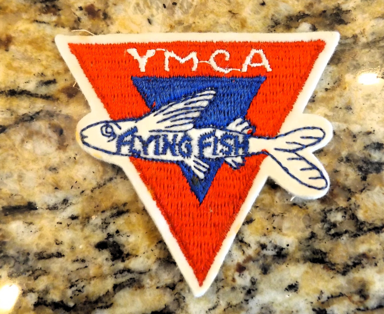 VINTAGE BATHING SUIT FLYING FISH HIGH QUALITY PATCH FRAME AT BEACH / LAKE HOUSE