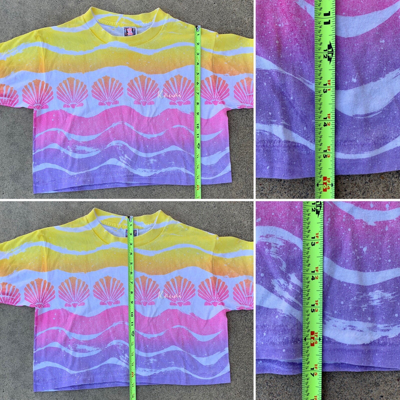 Vintage Crop Top T Shirt Half Shirt Tee Kauai Fun N Sun 80s One Size Made In USA