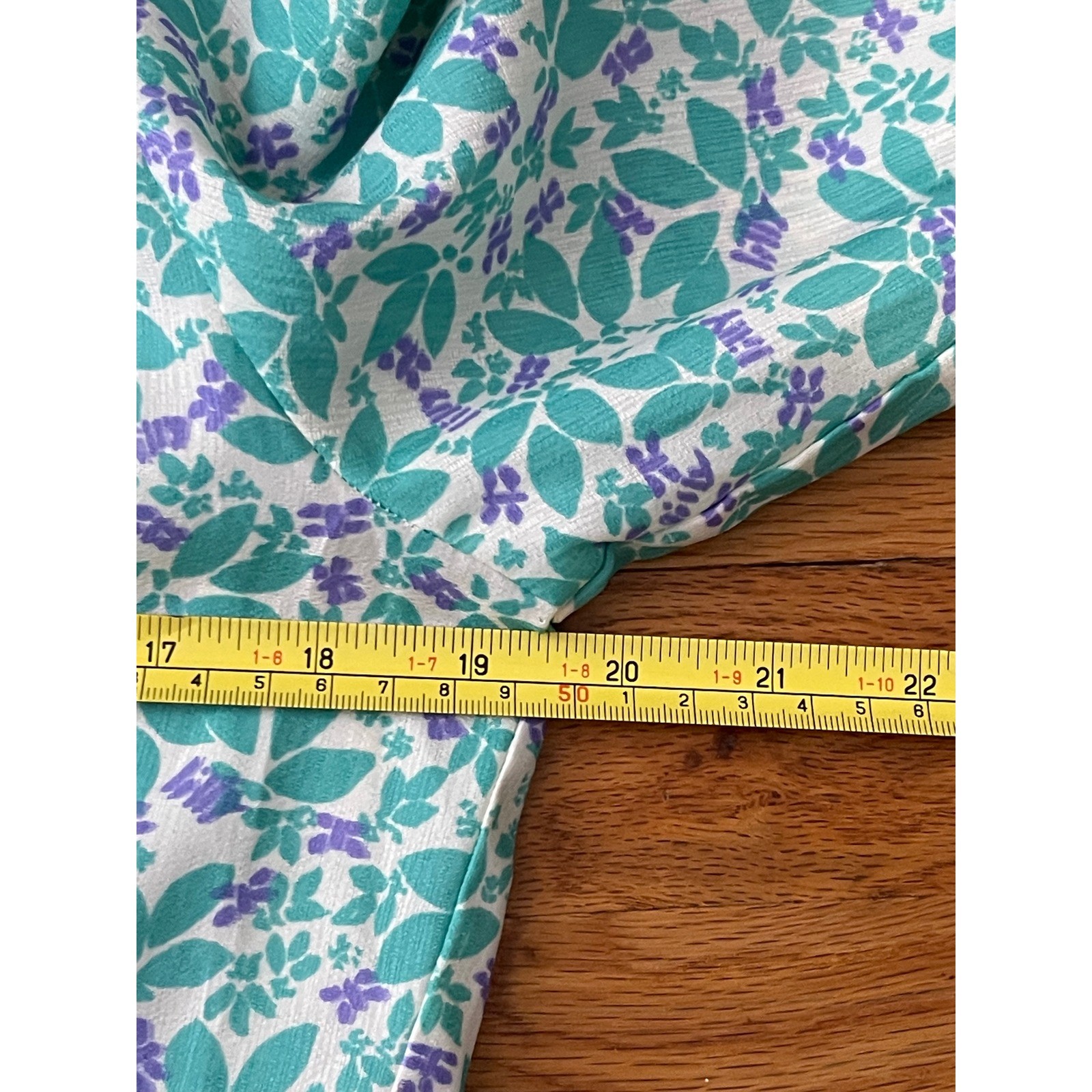 LILLY PULITZER Vintage Floral Long Sleeve Blouse Size 8 Teal Purple Cottagecore