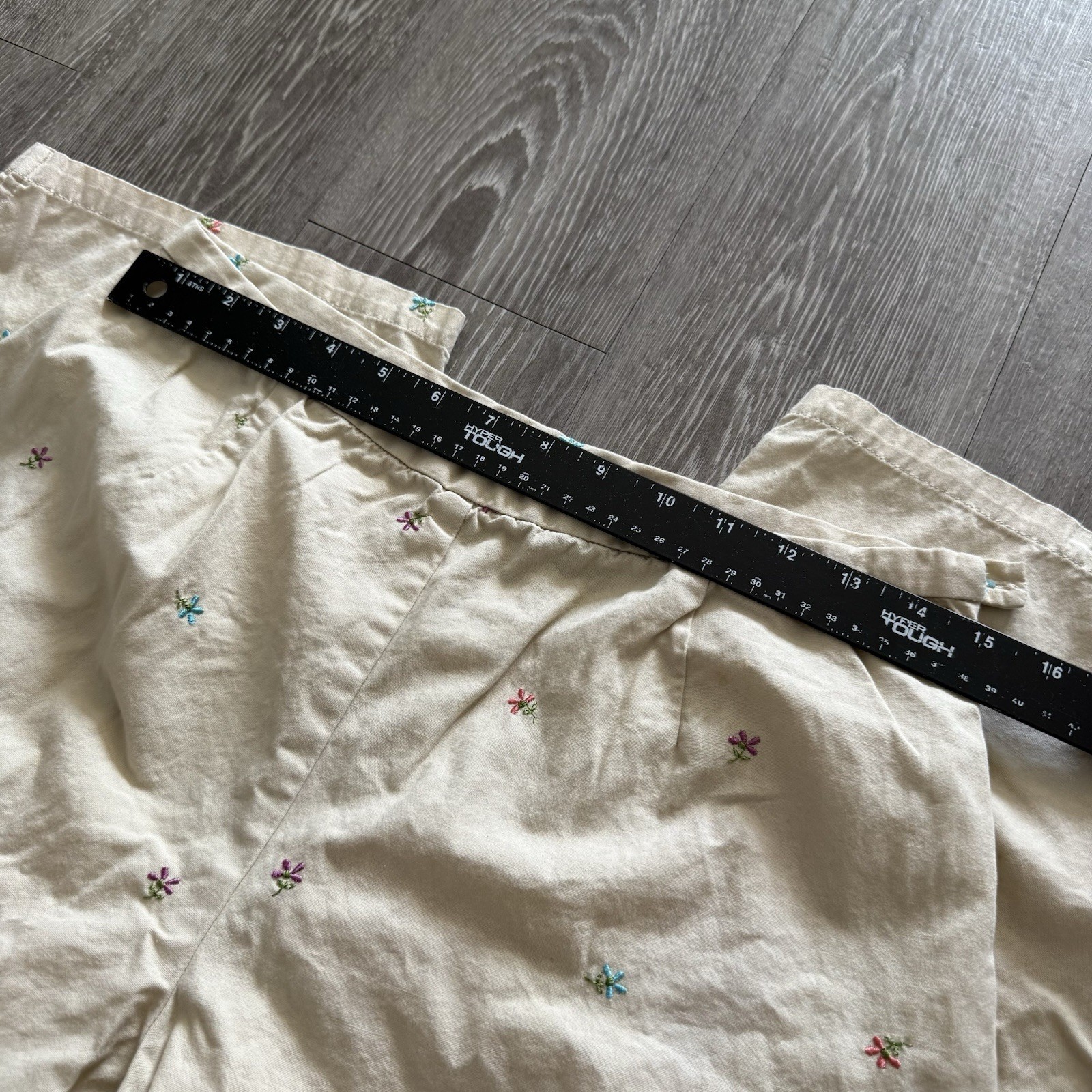 Vintage 90s Mossimo Capri Beach Pants Embroidered Linen, Lagenlook Hippie Sz 12