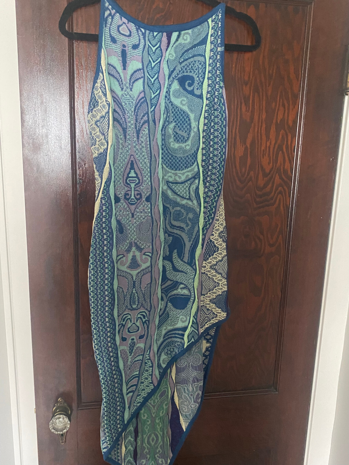Vintage Late 90’s COOGI dress, size small, asymetrical, body con, cosby sweater