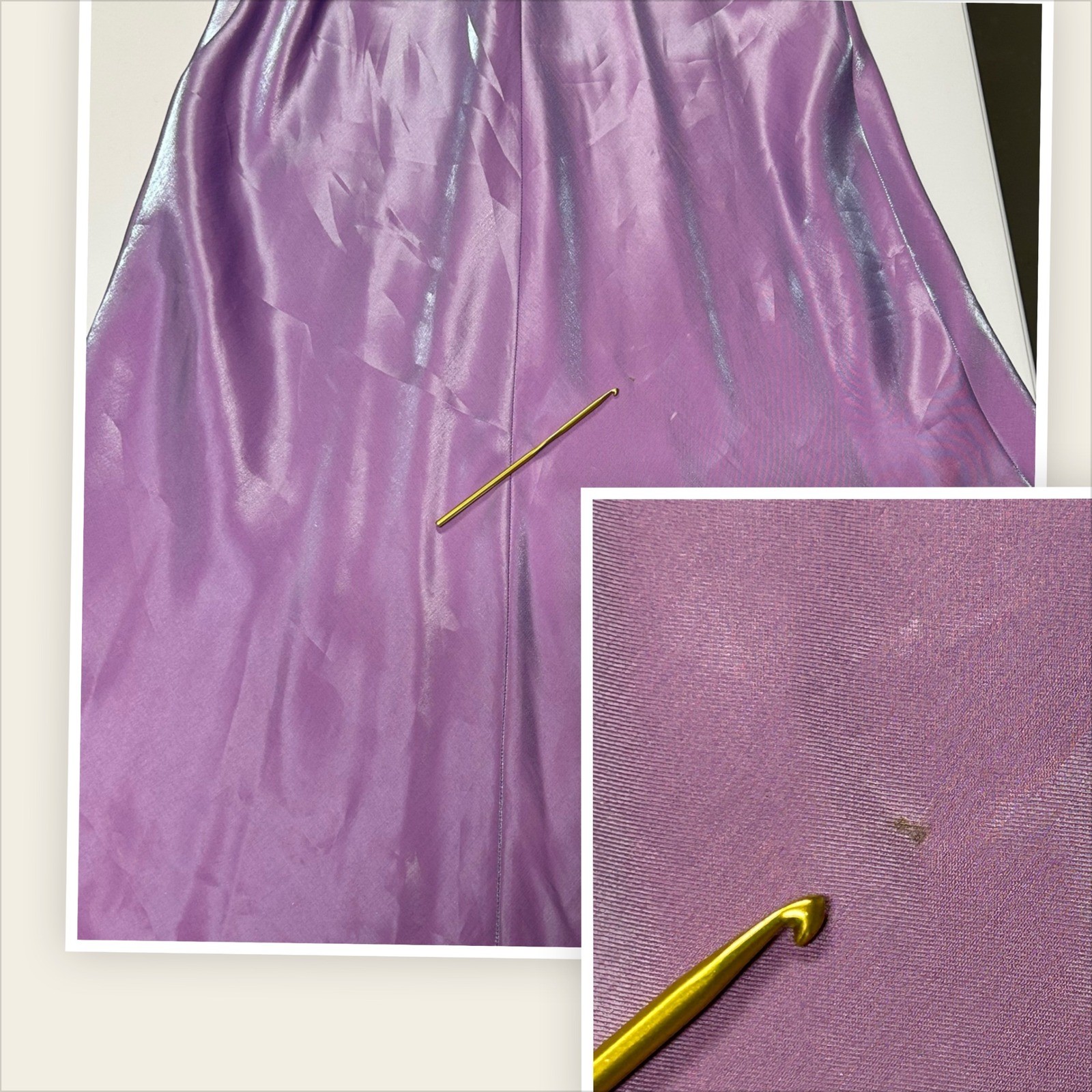 Vtg Chelsea Nites Iridescent Purple Formal Gown Beaded With Shawl Size 12 Prom