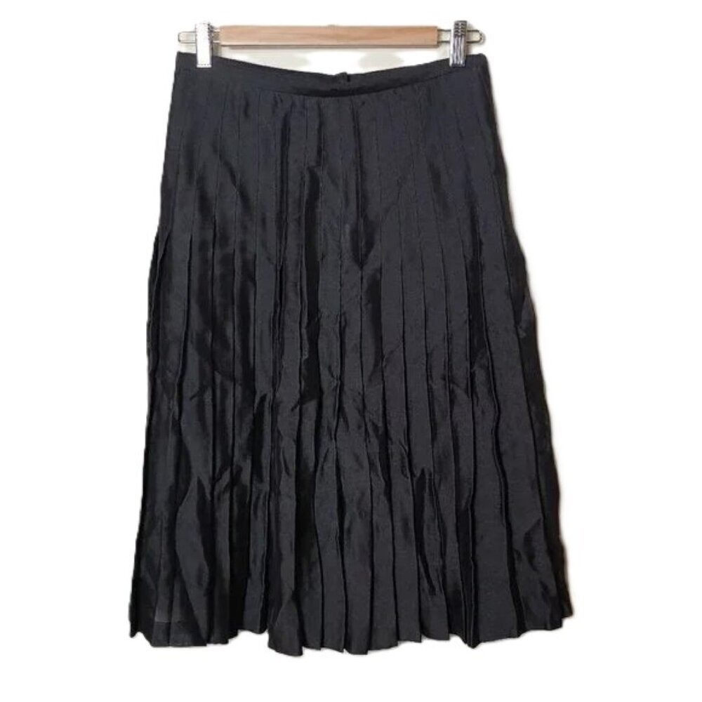 Vintage Tahari Accordion Pleated Silk Skirt Preppy Classic Minimal Whimsigoth