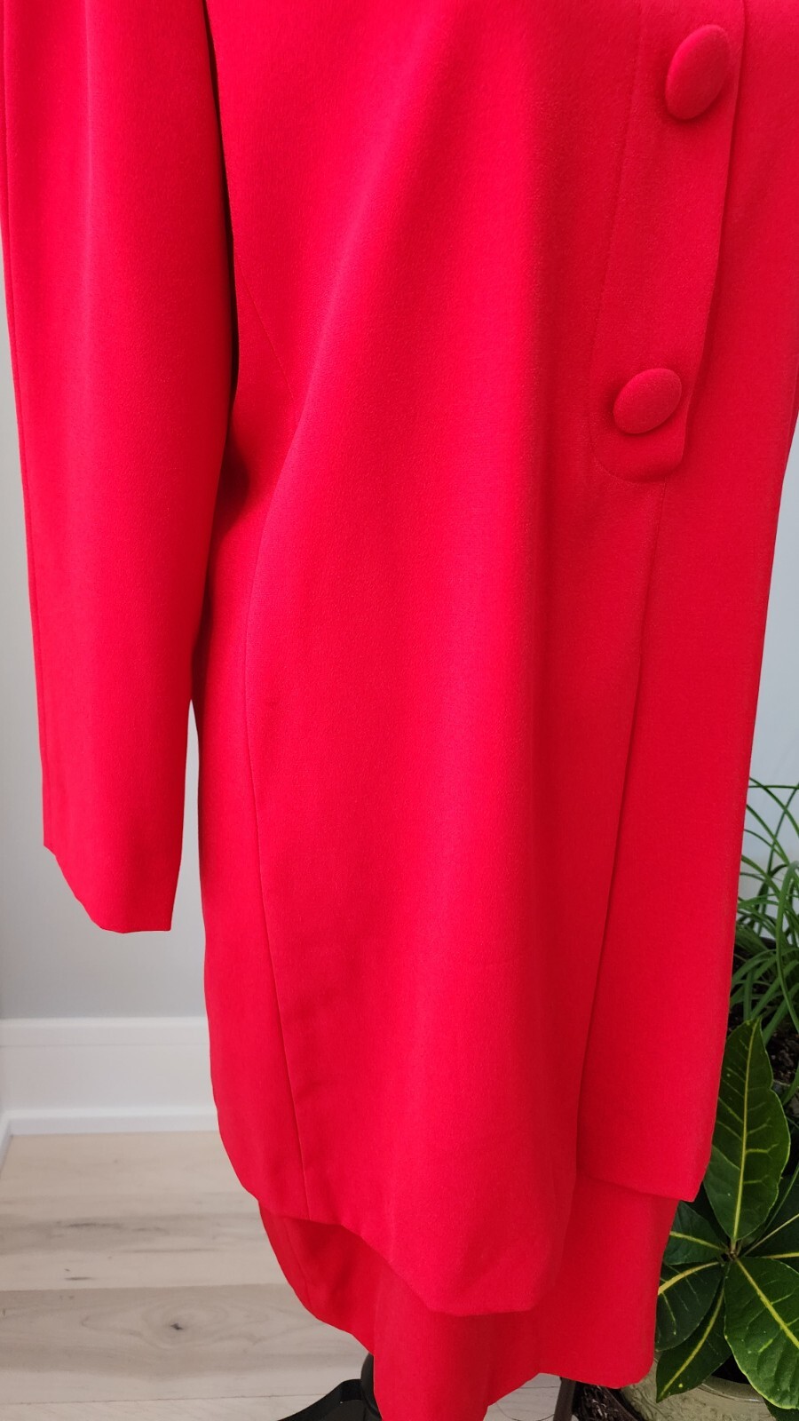 Vintage 1990s Rena Rowan for Saville Red 3/4 Sleeve Sheath Dress Size 10