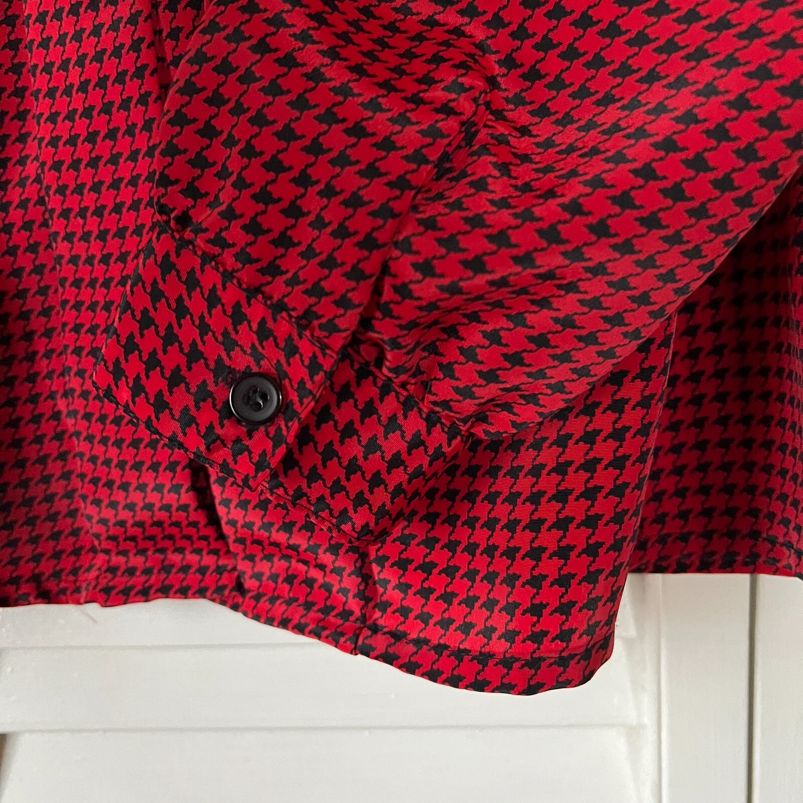 Impressions of California Vintage Red Black Pussy Bow Cravat Blouse sz 14