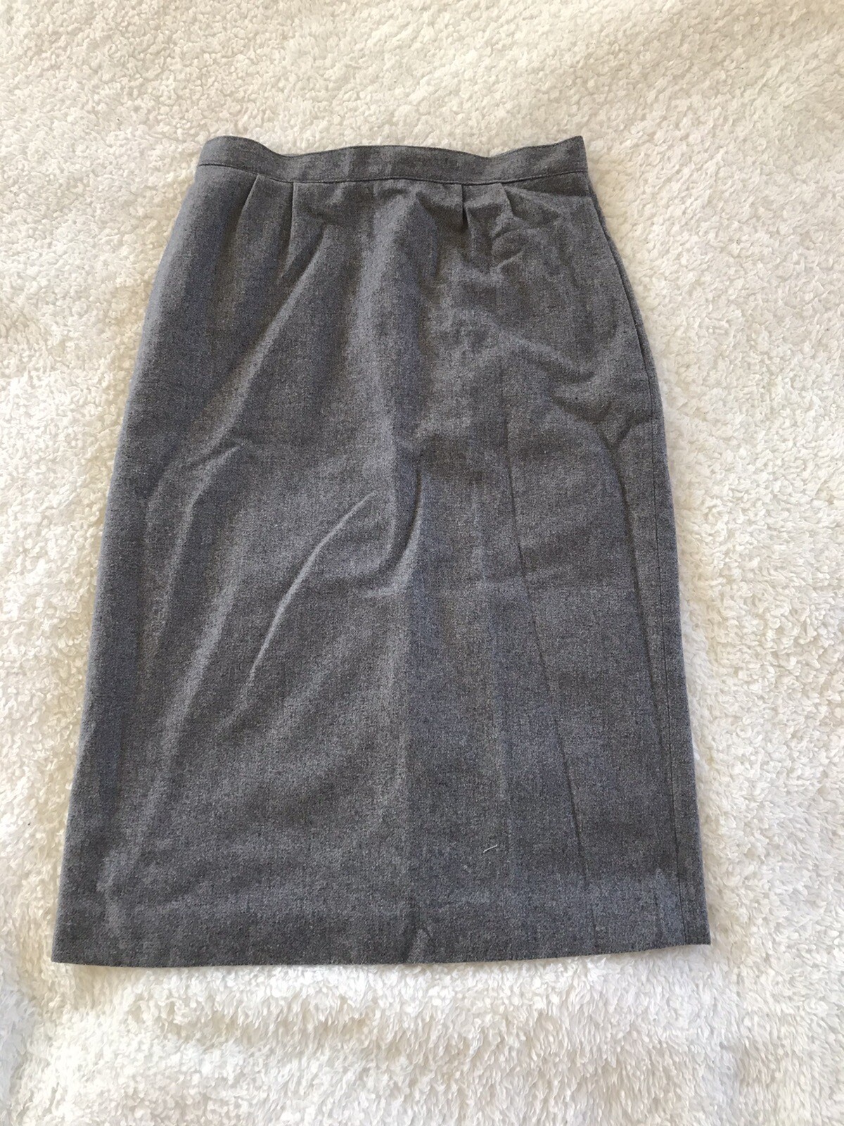 VTG Midi Pencil Skirt Gray Wool Blend Officecore A Line Academia Peabody House