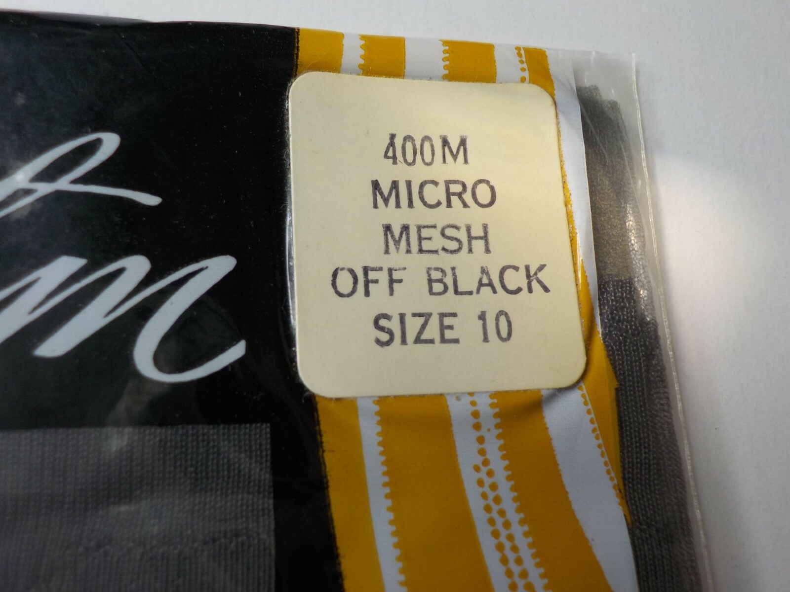 RHYTHM SEAMLESS MICRO MESH High Stepper OFF BLACK SIZE 10 NYLON STOCKINGS Vint