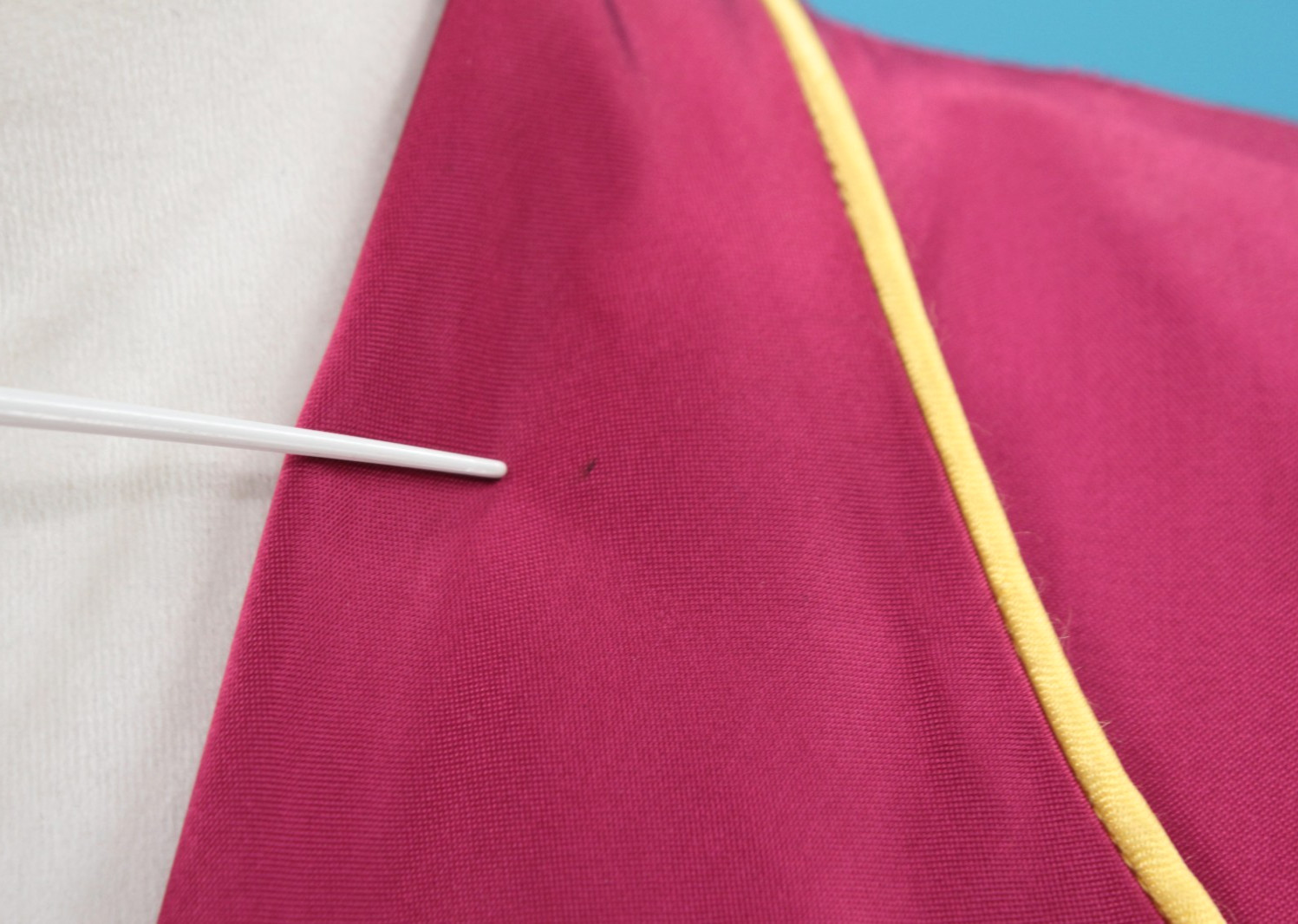 VTG Women’s 40s Magenta W/ Yellow Trim Asian Robe Sz S 1940s Satin Rayon