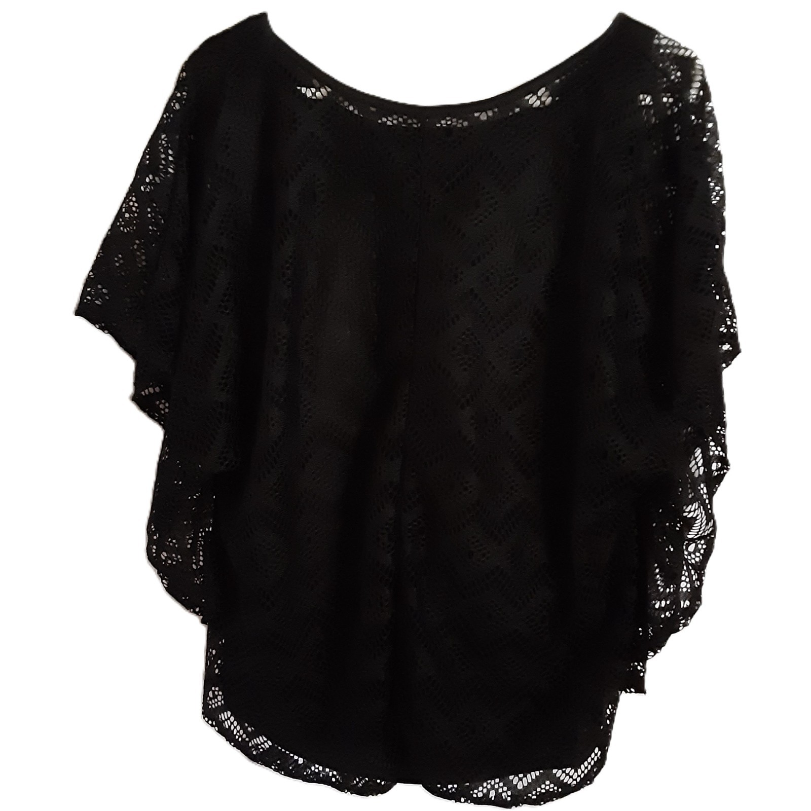 VTG American City Wear Blouse 2X (Fits like XL) Lace Lined Pullover Fairy Goth