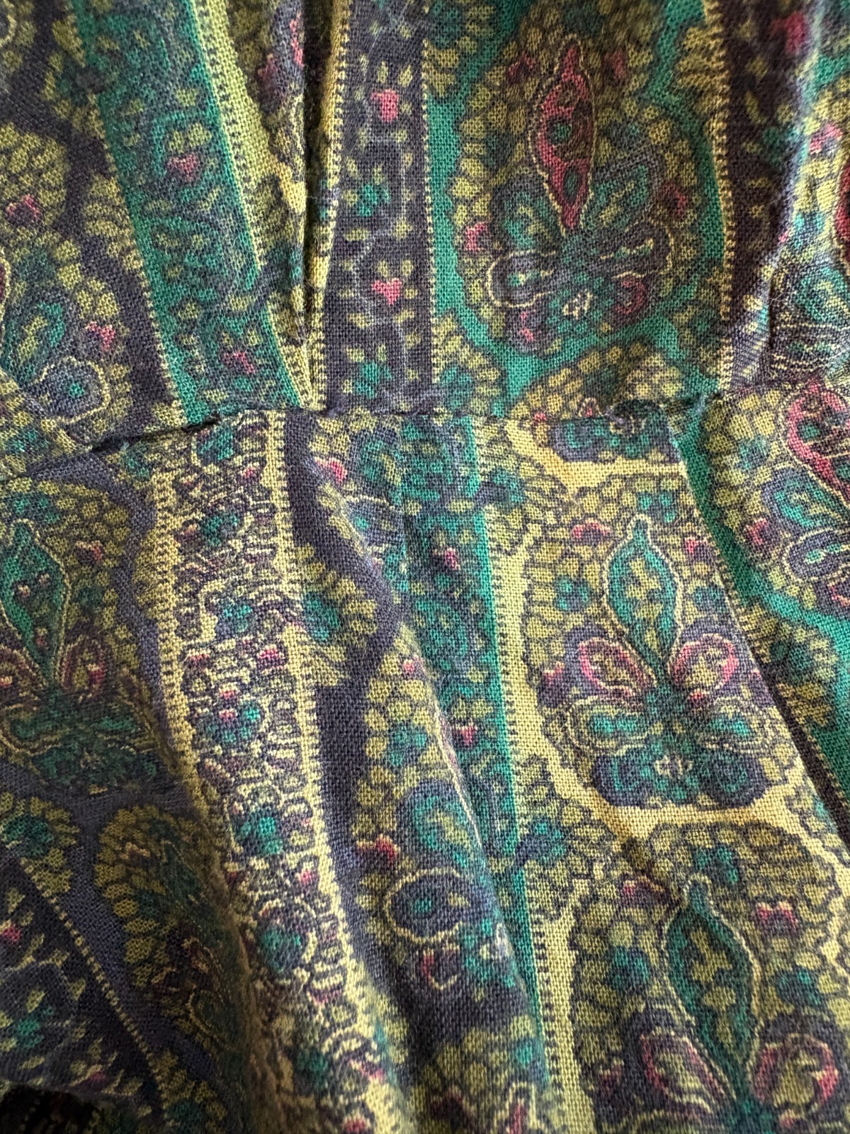 Vintage Handmade Green Dress 3/4 Sleeves Small
