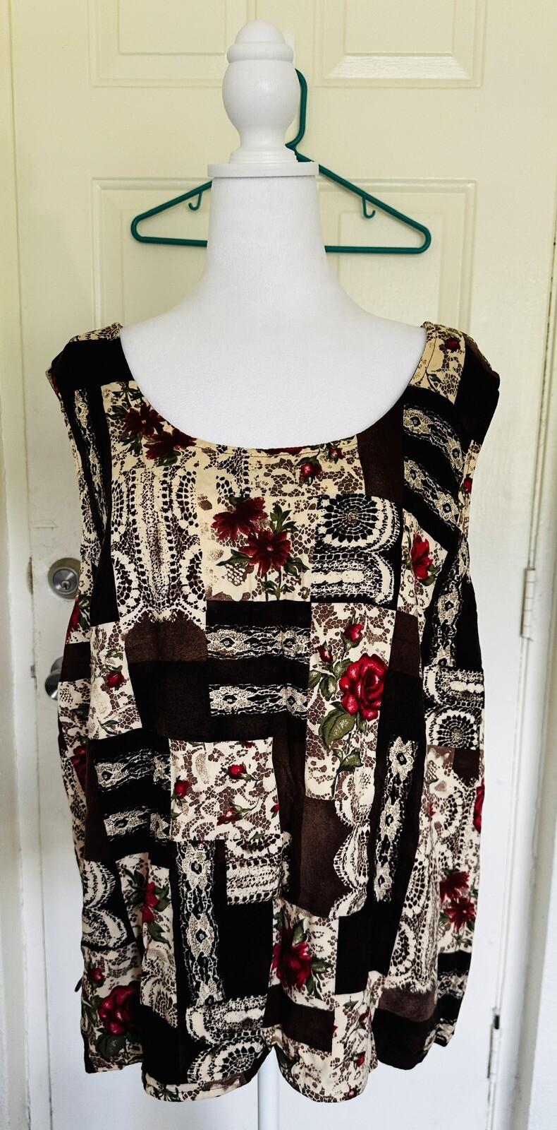 Vintage Lacy Afternoon Shell Kepler Reversible Tank Top Size 3X