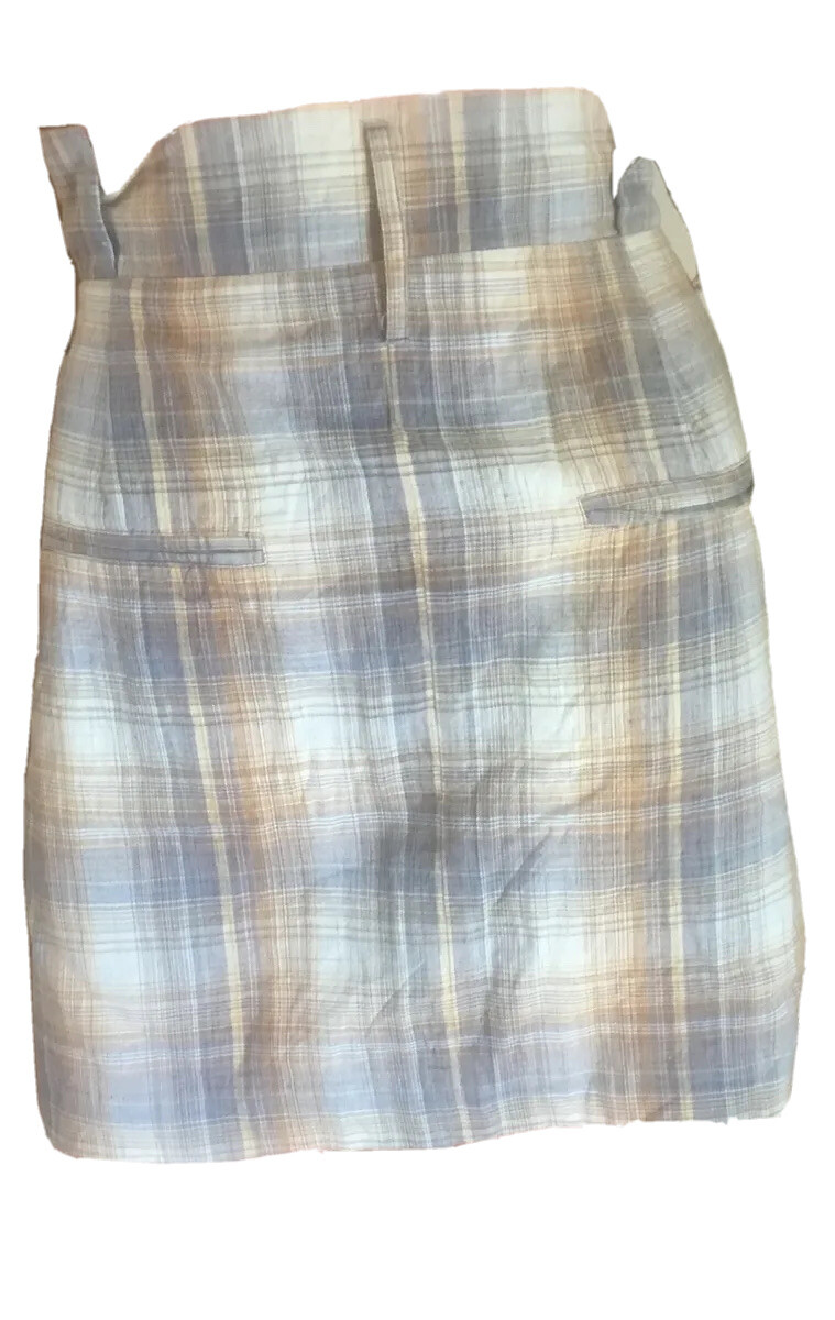 Sportsgirl Ladies Cotton Grey Brown White Short Pencil Skirt Size 12 G Condition