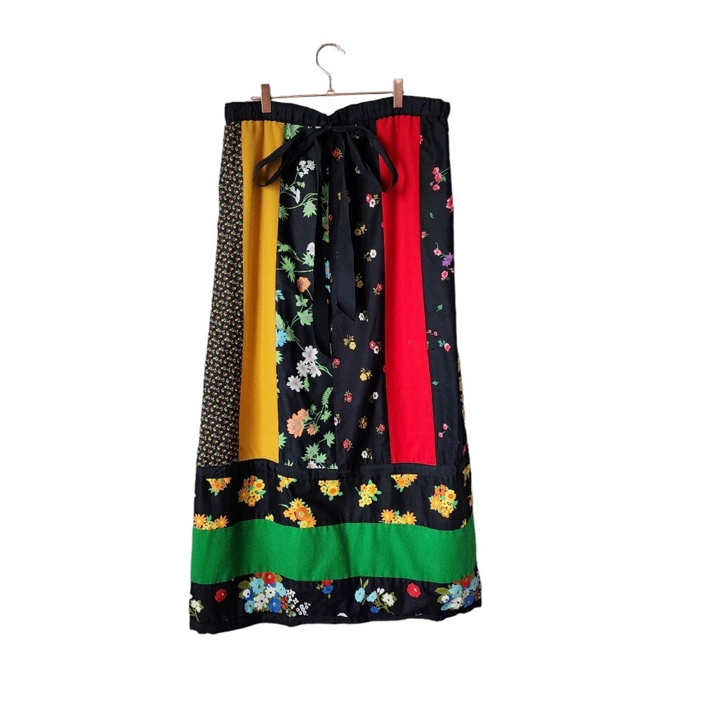MR. HANK x VINTAGE Cottagecore patchwork 70’s floral maxi skirt moody floral