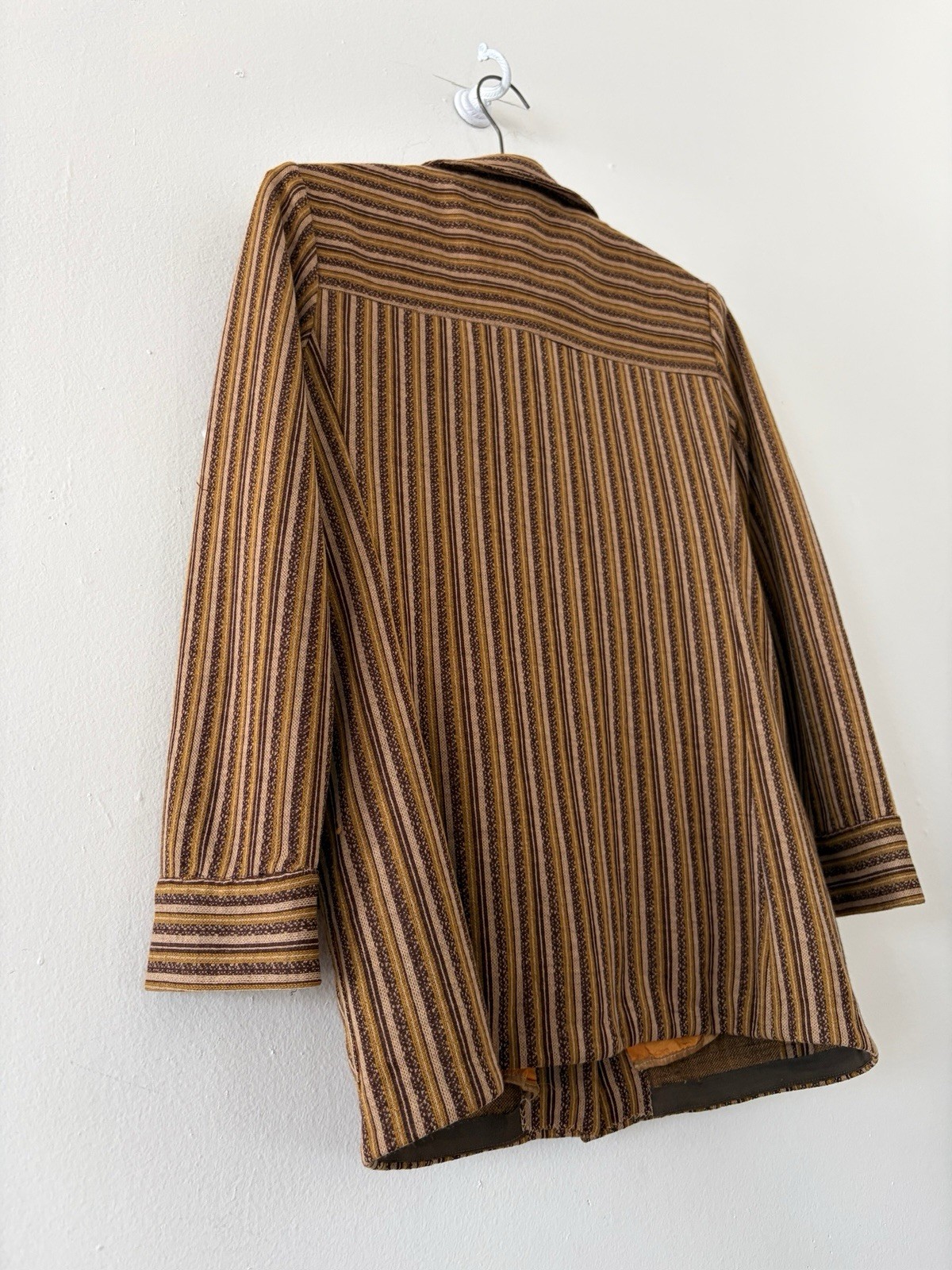 Vintage 70s 60s Cacharel Jacquard Utility Shirt Jacket And Wide Flared Trouser S