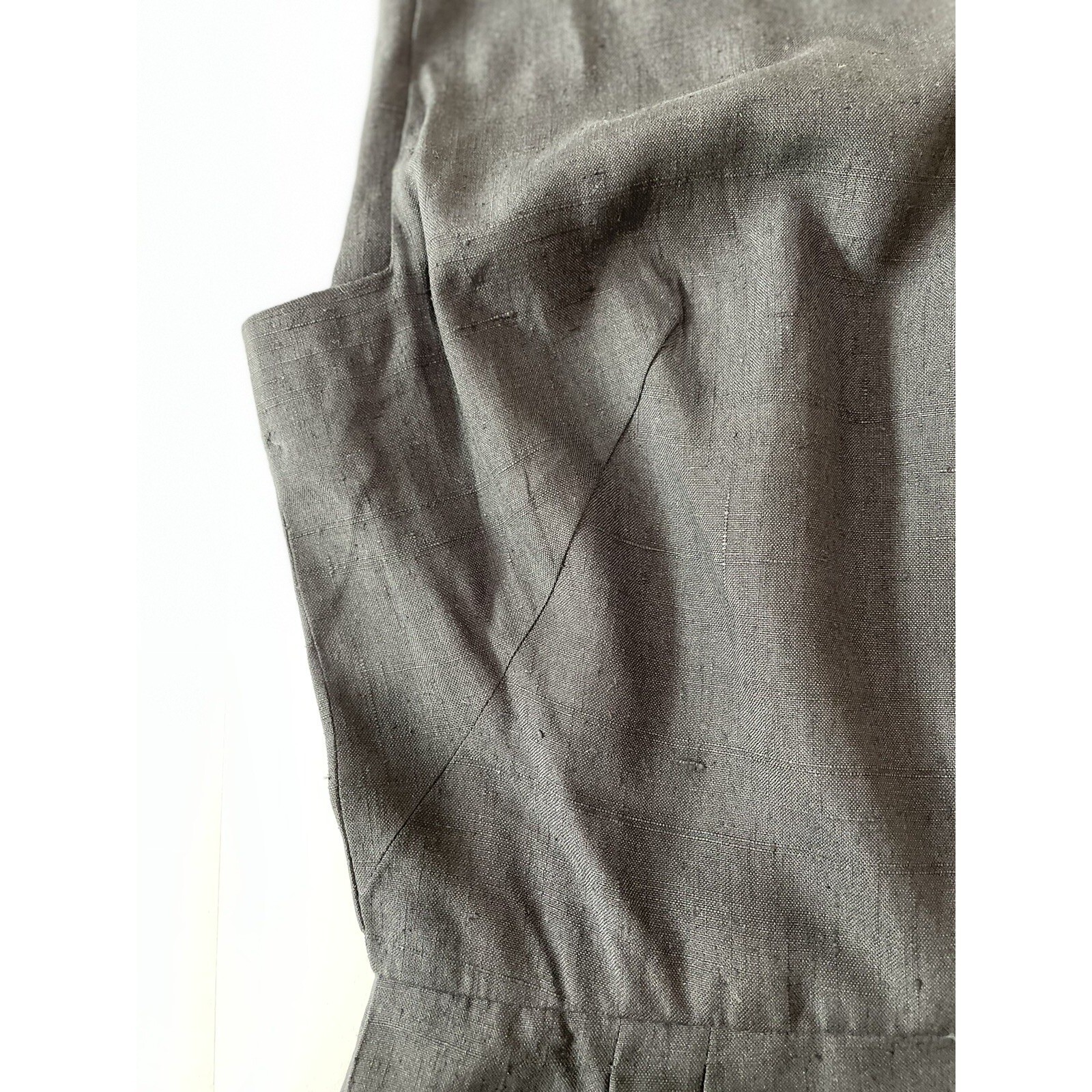 VTG 60s Little Black Dress Pencil Wiggle Square Side Arm Hole Pockets 38″ Chest