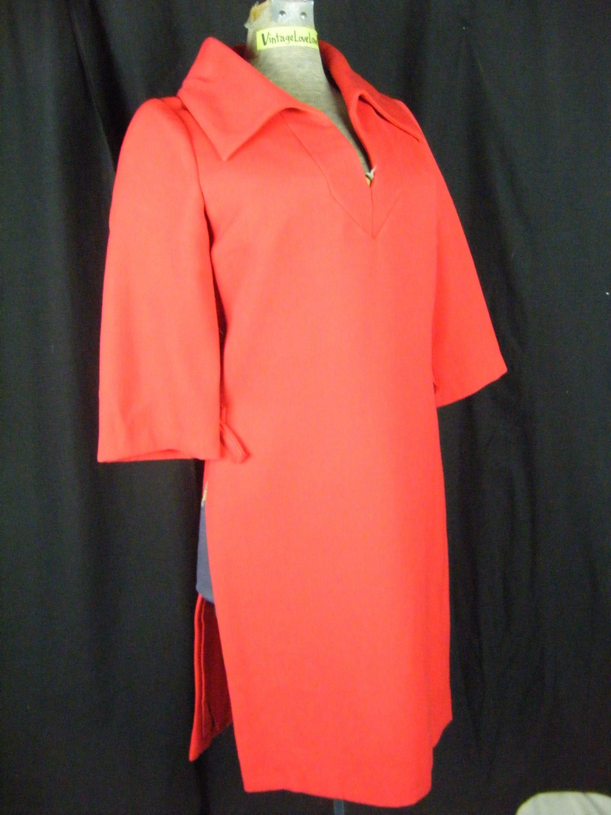 MICHAEL NOVARESE MONTALDO’S Vtg 70s Designer Red Wool Mod Tunic Top/Bust 36/XS