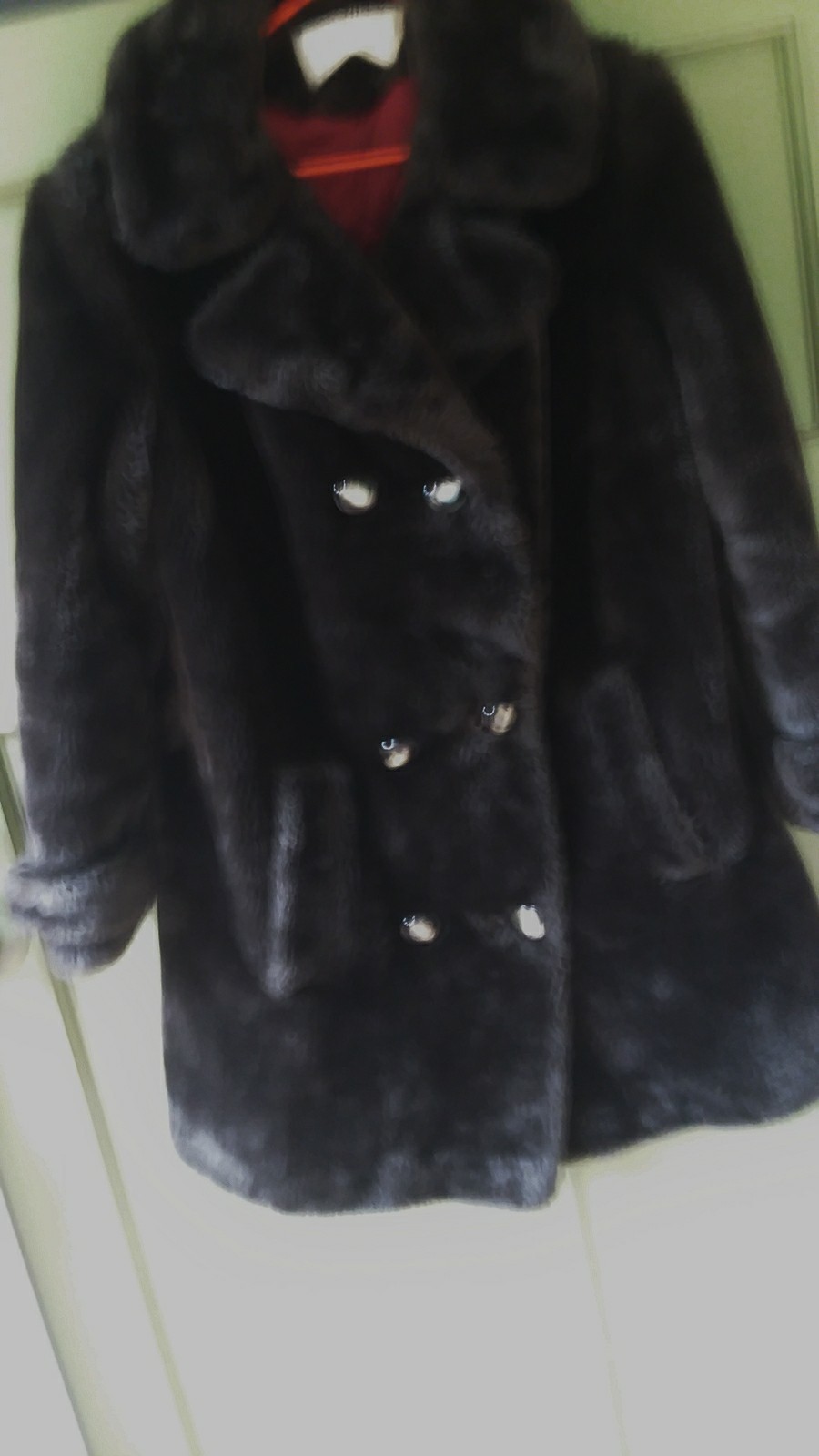 Vintage 60’s junior girls faux fur coat deep brown by Delritogs New York