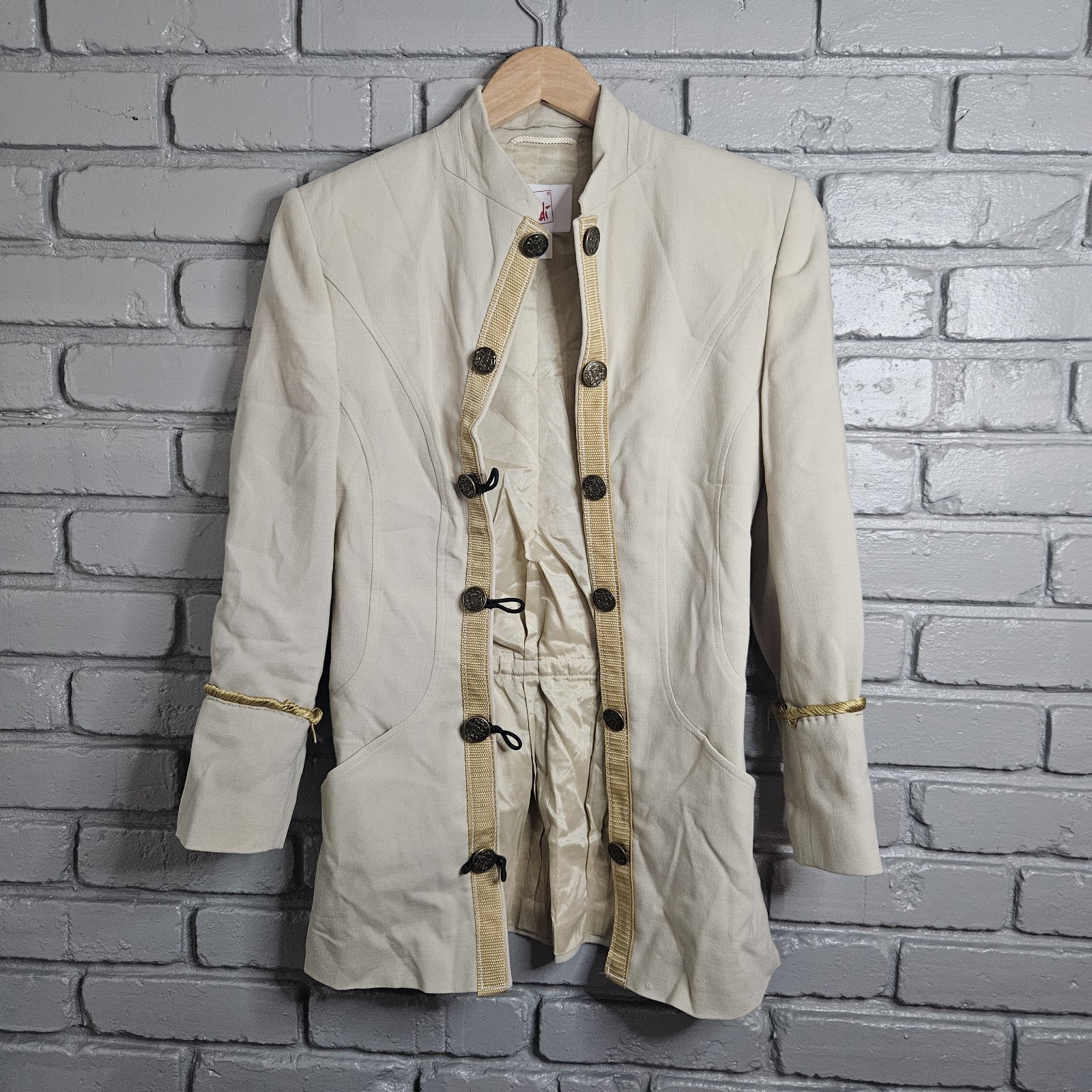 Vintage Mondi Wool Blend Jacket EU38 Beige Germany Steampunk