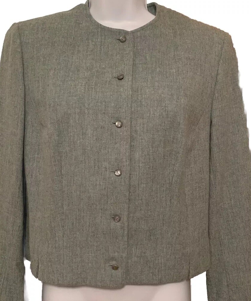 Vintage Pendleton Jacket Blazer 100% Virgin Wool Light Green Buttons 12/M