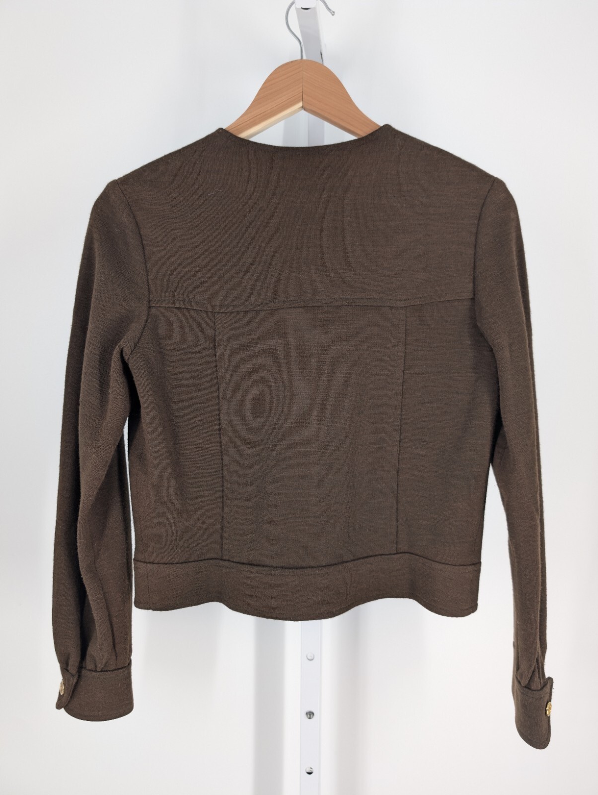 Clothes by Samuel Sherman Vtg 70s UK England Knit Mod Brown Trucker Jacket 34″