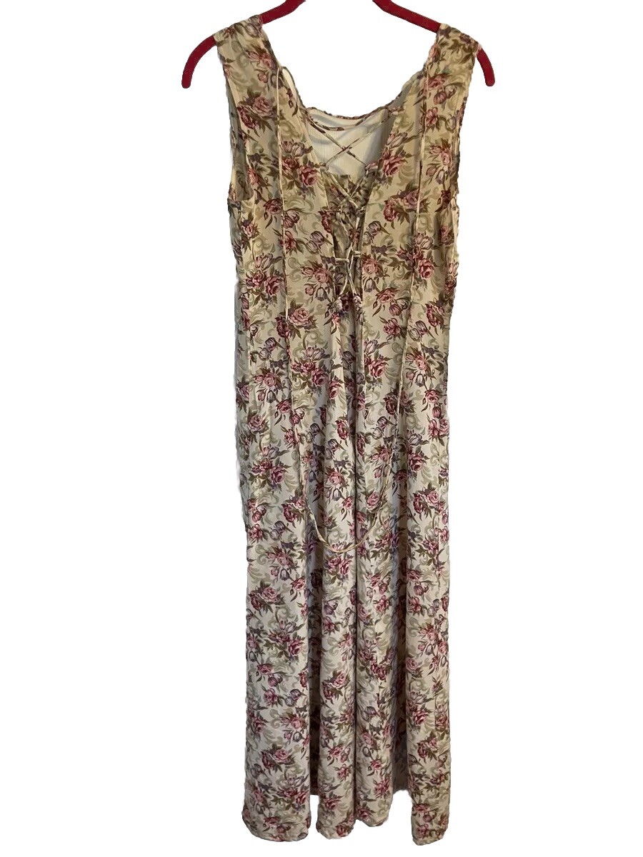 Joni Blair Vtg Late 1980’s Floral Maxi Dress Size 10 Cottagecore Prairie Boho