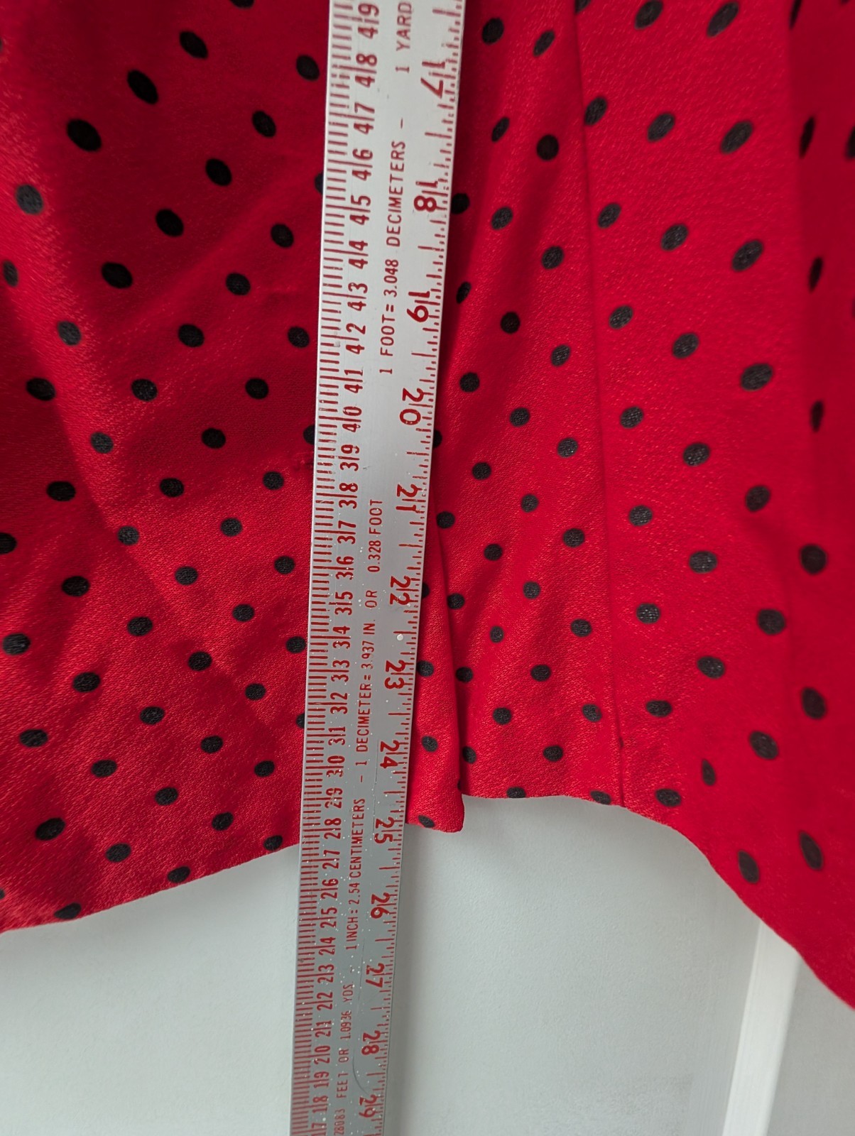 Vintage Whirlaway Frocks Top Red Black Polka Dot Shoulder Pads 12 Medium Large