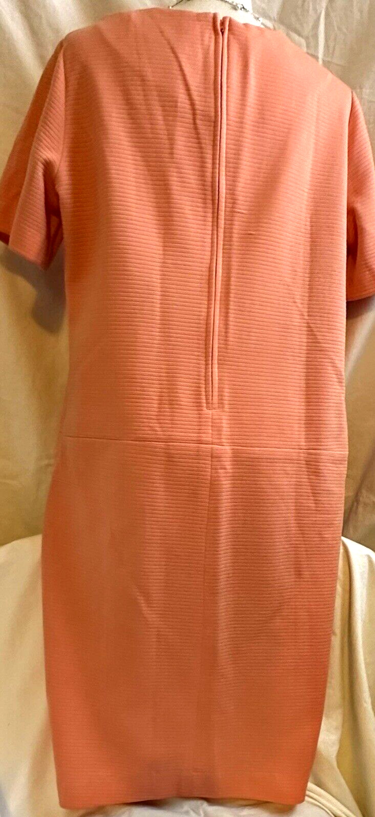 CAY ARTLEY VNTGE TANGERINE ORANGE 60s MOD GOGO MID TEXTURED CHEMISE SHIFT DRESS